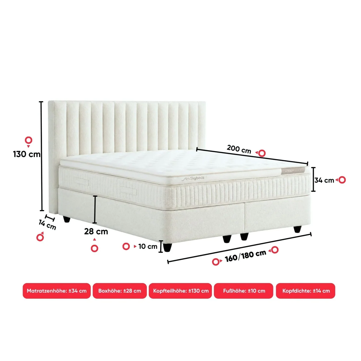 gowoll Belezza Boxspringbett, ergonomischer Schlafkomfort, Stauraum inklusive 5