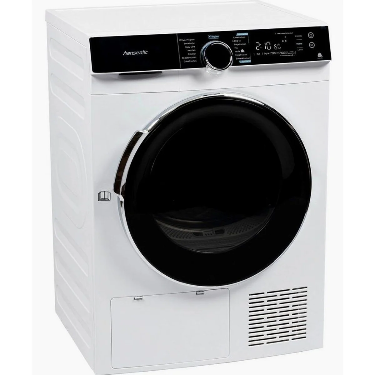 Hanseatic HWTK8A3GT Wärmepumpentrockner, Energieeffizienz C, 8 kg Fassungsvermögen, Knitterschutz 2