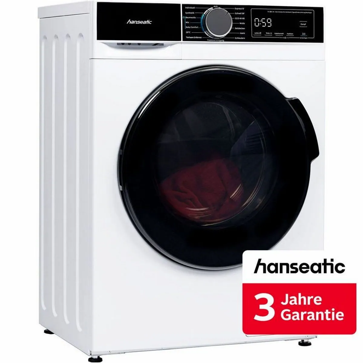 Hanseatic HWMA714B Waschmaschine, 7 kg, 1400 U/min — energieeffizient, kompakt, kindersicher