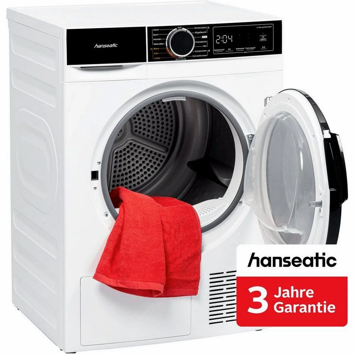 Hanseatic Wärmepumpentrockner HWT8DGT, energieeffizient, leise, kompakt