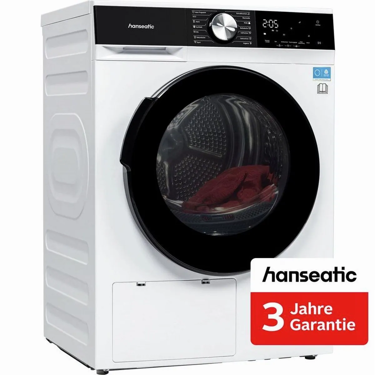 Hanseatic HWT8BGT Wärmepumpentrockner, energieeffizient, 3 Jahre Herstellergarantie