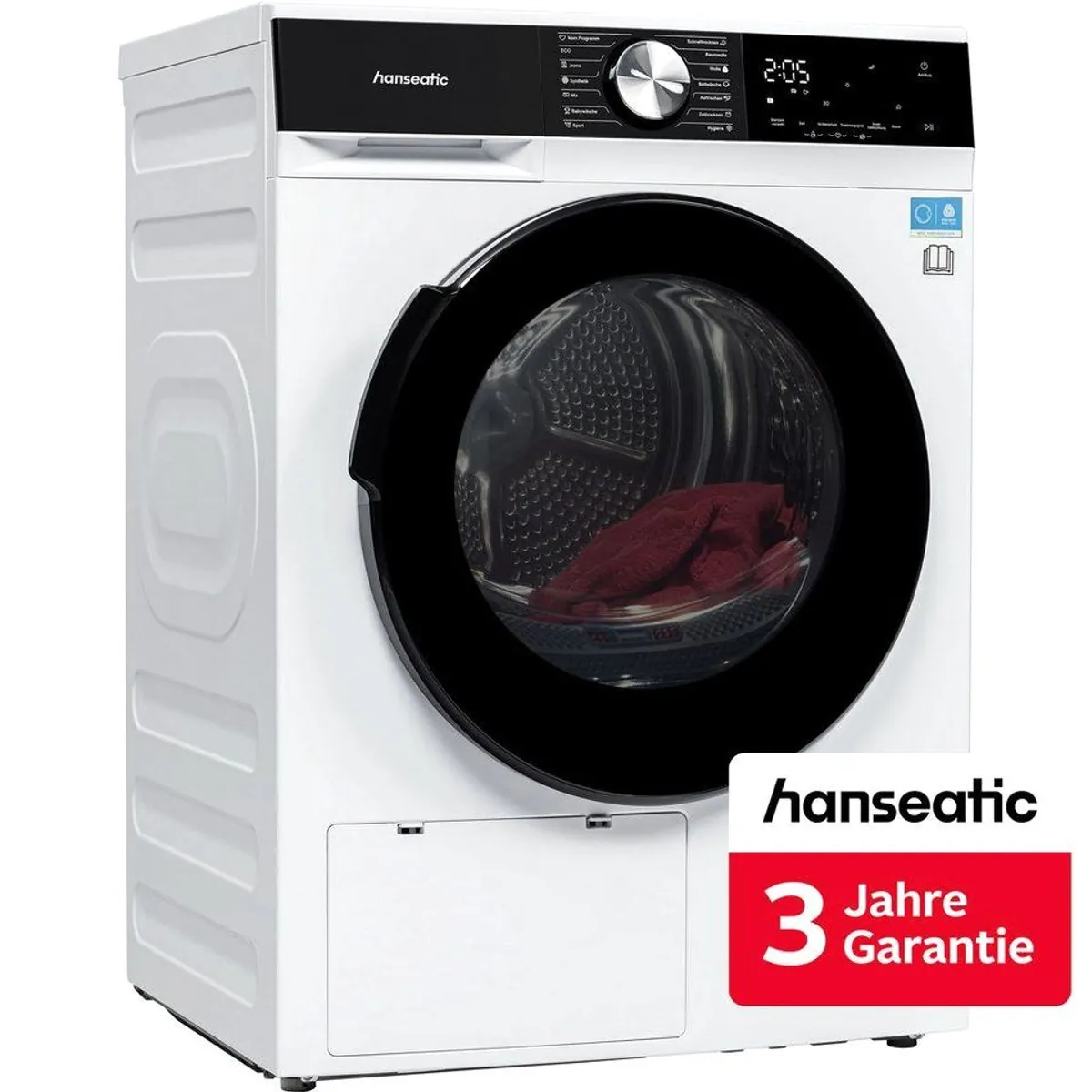 Hanseatic HWT9AGT Wärmepumpentrockner, energieeffizient, leise, kompakt