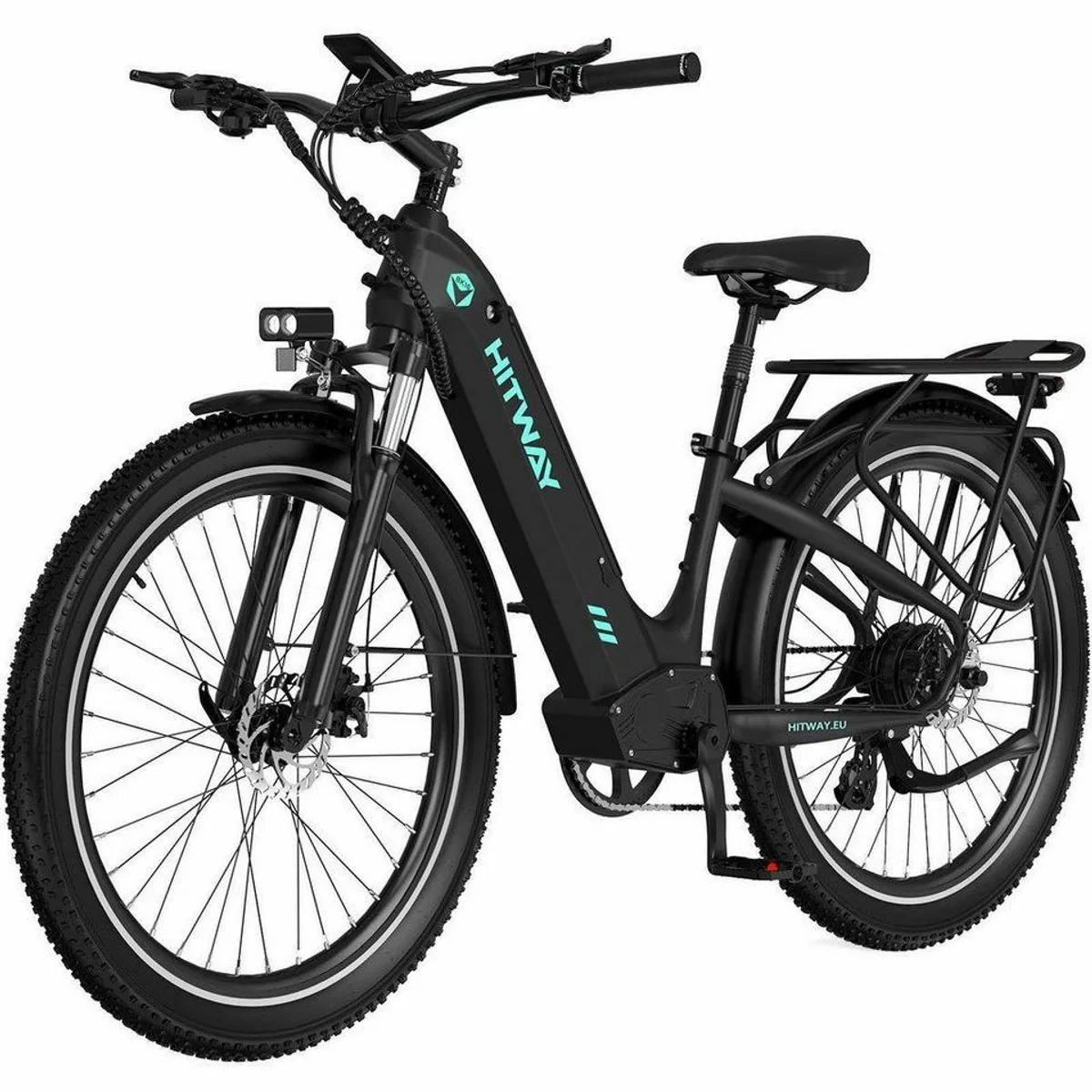 HITWAY E-Bike Pedelec 26 Zoll, abnehmbarer Samsung Akku, 7-Gang Shimano Schaltung