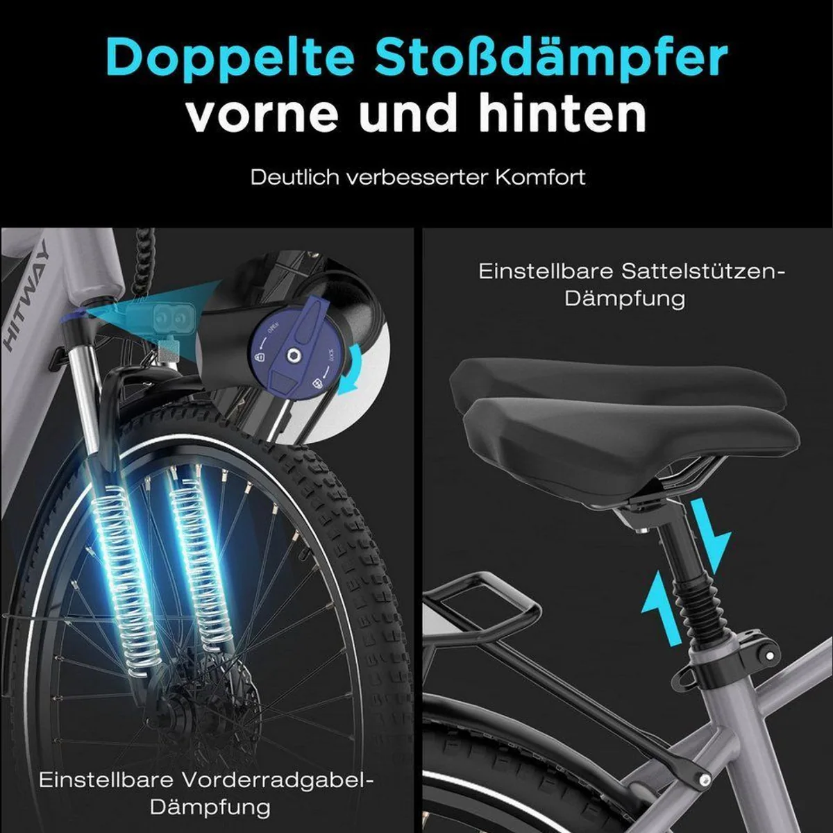 HITWAY E-Bike BK7S, 29 Zoll, 7-Gang Shimano, hohe Reichweite — vielseitig und komfortabel 3