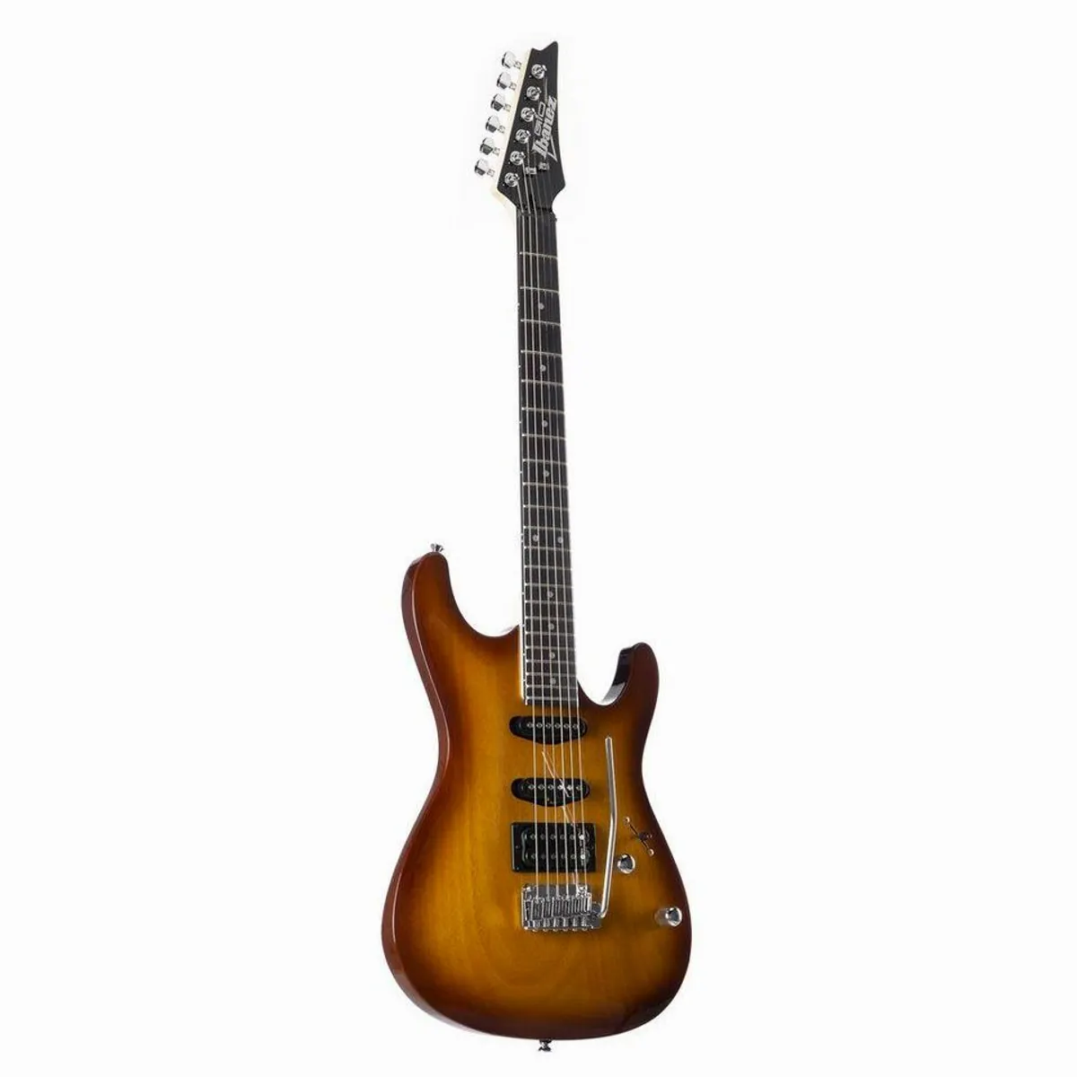 Ibanez Gio GSA60-BS E-Gitarre, Okoume Korpus, HSS-Tonabnehmer — Brown Sunburst Finish
