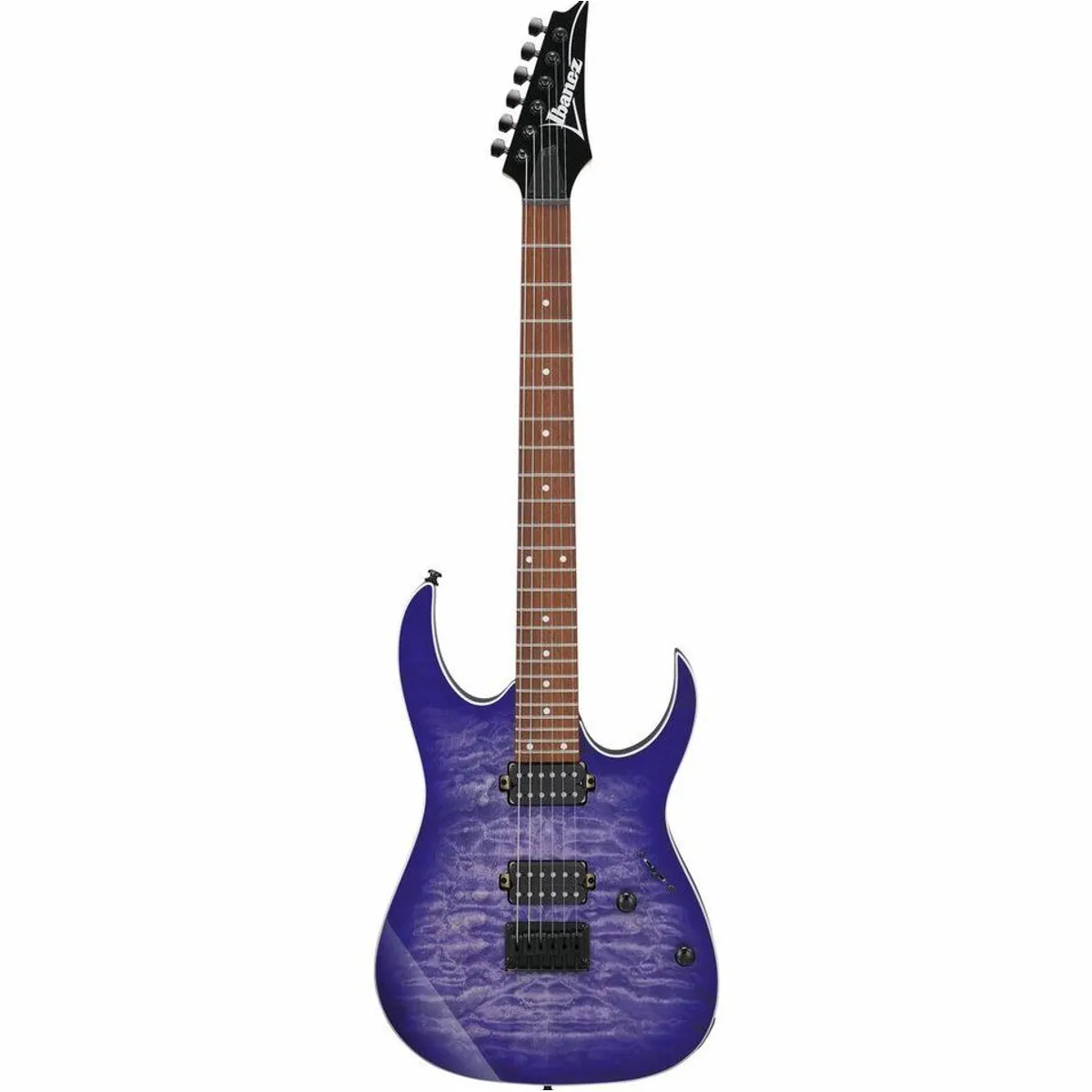 Ibanez RG421QM-CBB Cerulean Blue Burst, kraftvolle Quantum Humbucker, ergonomisches Design — E-Gitarre für Rock und Metal