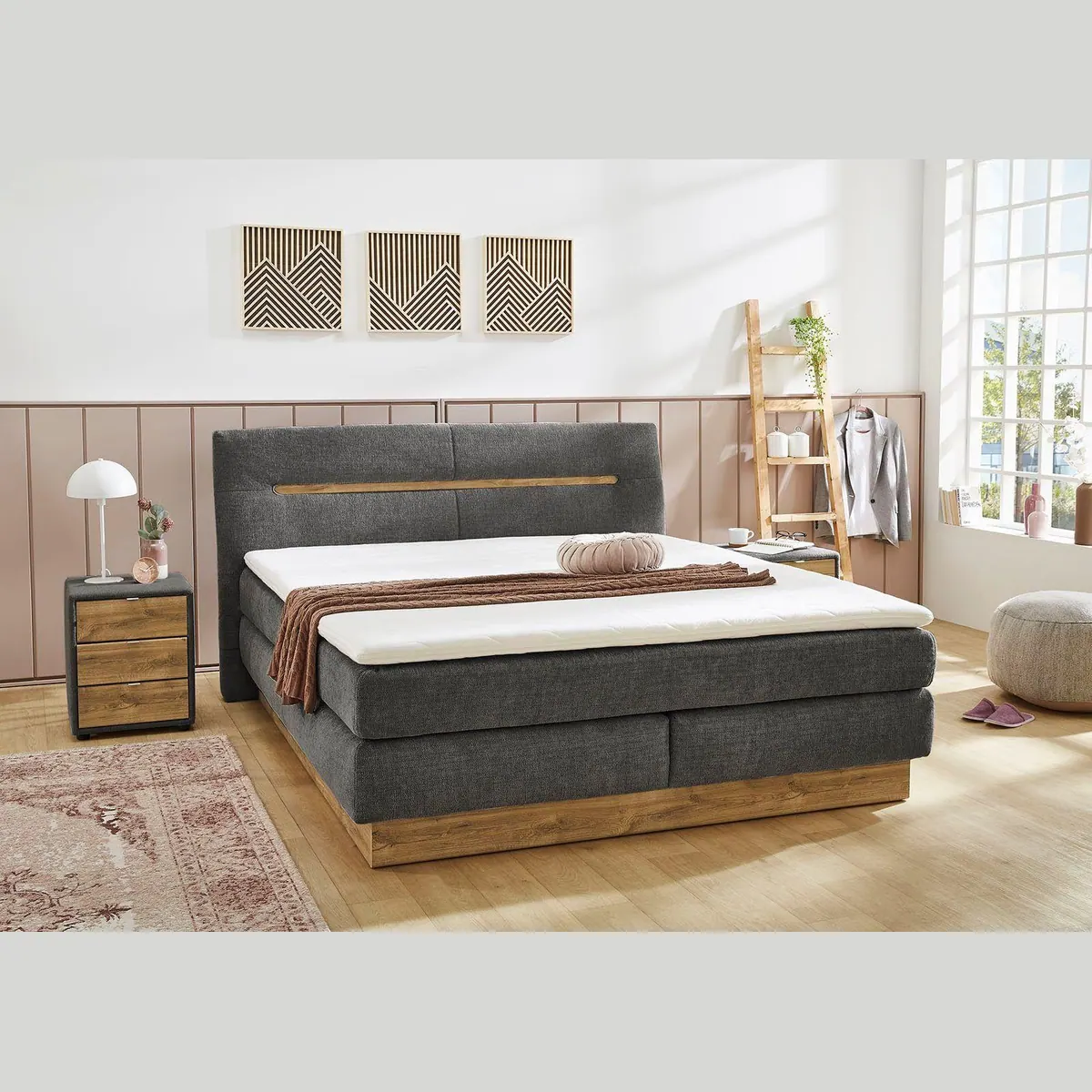 Jockenhöfer Gruppe Boxspringbett Nika, 180x200 cm, mit Bettkasten & Topper — elegantes Design, hoher Schlafkomfort, individuelle Härtegrade