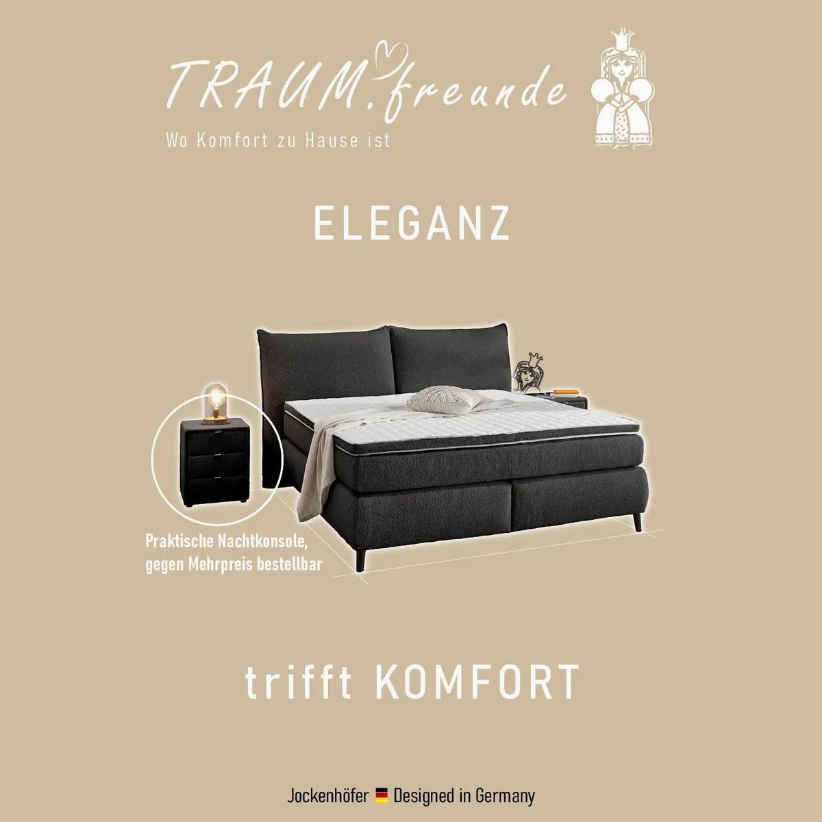 Jockenhöfer Gruppe Boxspringbett Hacienda, 180 cm, 7-Zonen-Matratze, individuelle Härtegrade 3