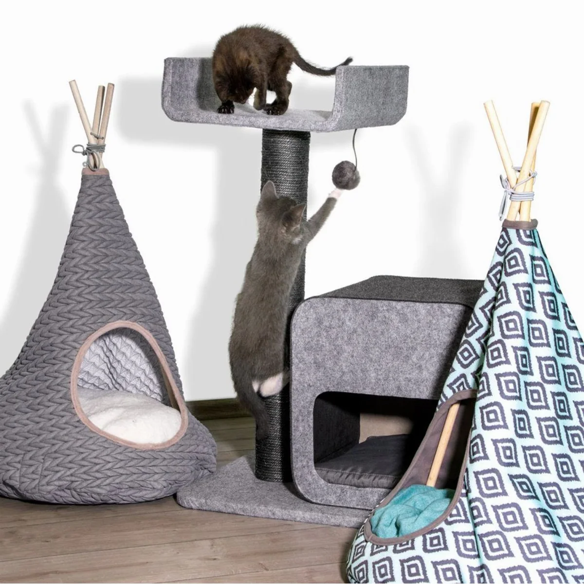 Karlie Kratzbaum Flavie, kompakt, elegantes Design, hochwertiger Sisalstamm 3