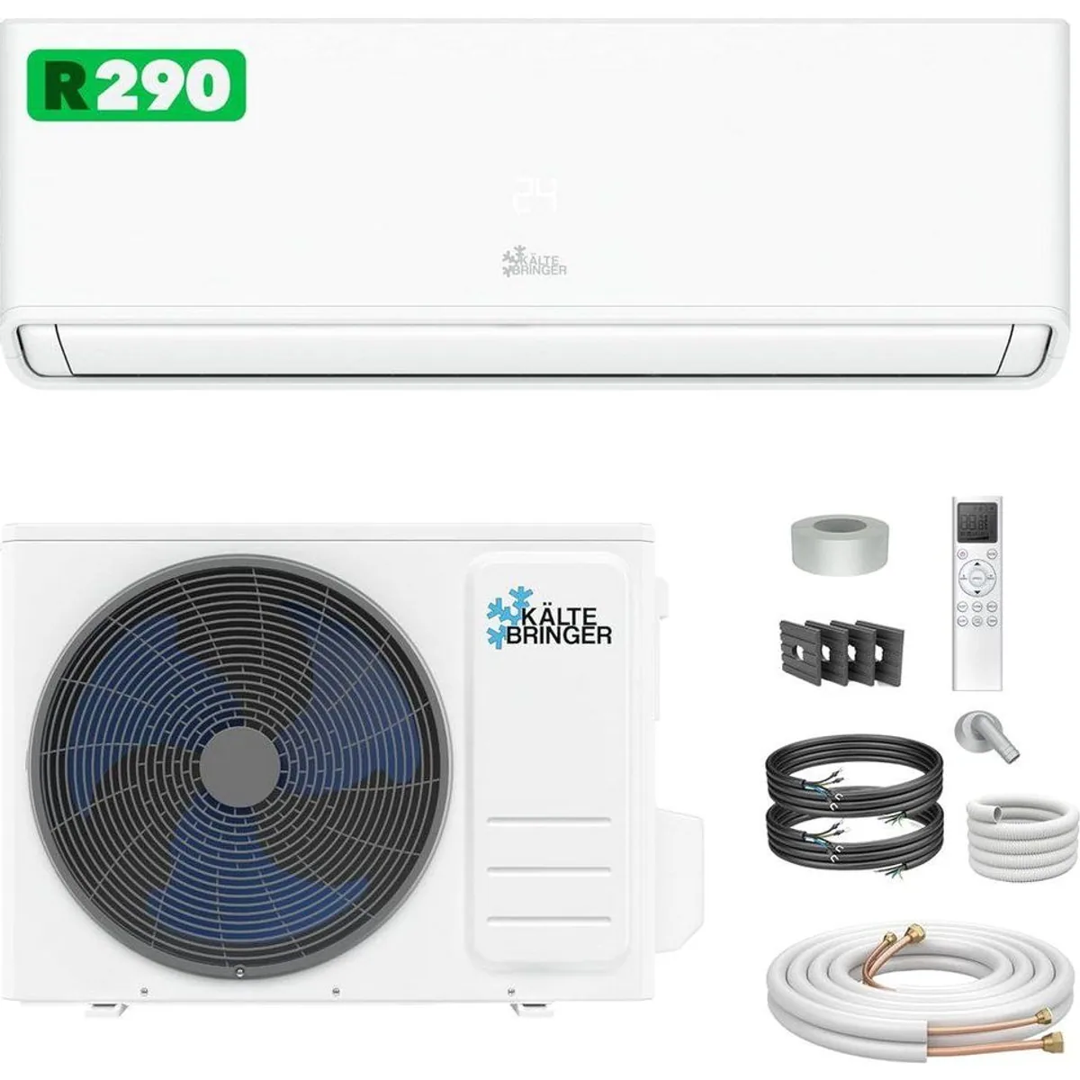 Kältebringer Split-Klimaanlage R290, 9.000 BTU, A+++ Energieeffizienz, Leise im Betrieb