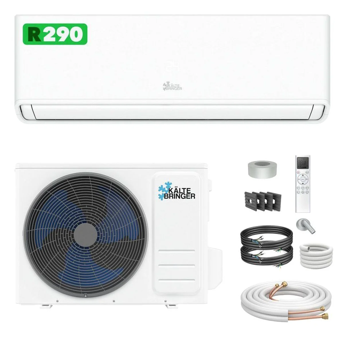 Kältebringer Split-Klimagerät R290, 12000 BTU, Energiesparend, Leise — Kühlen, Heizen, WiFi-kompatibel