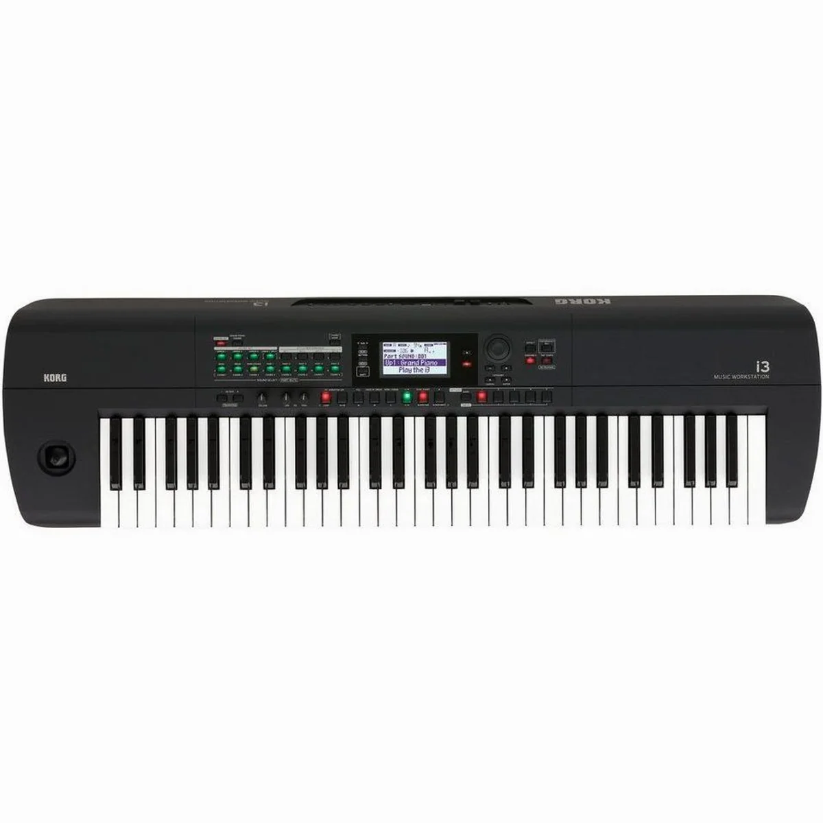 Korg i3 Black Synthesizer, 61 anschlagsdynamische Tasten, umfangreiche Klangbibliothek