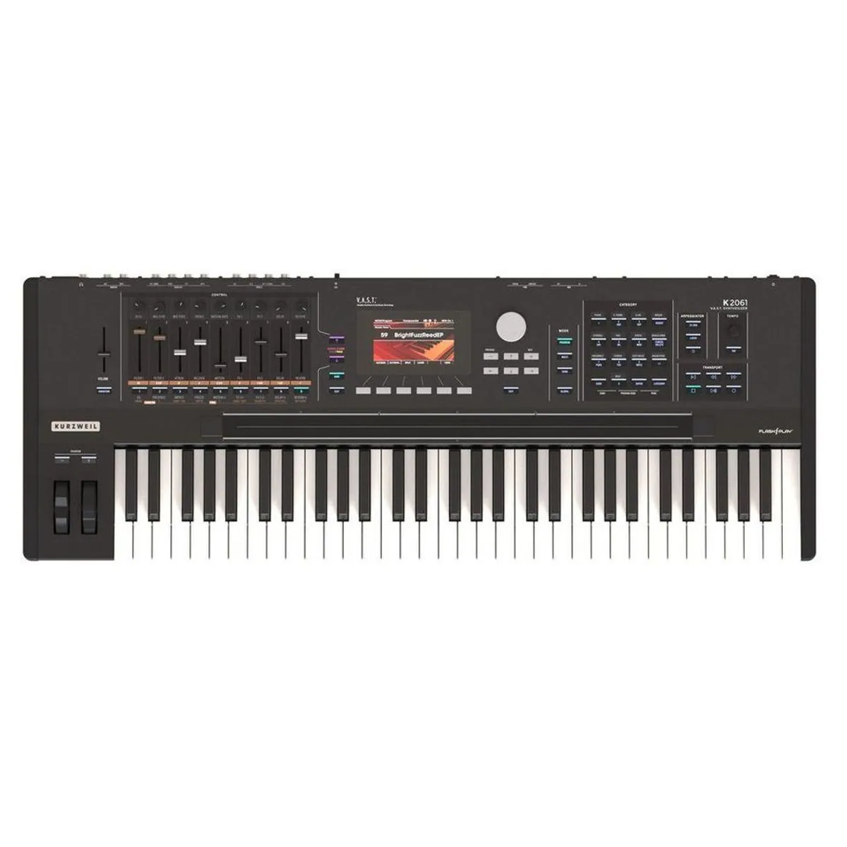 Kurzweil K2061 VAST-Synthesizer, 61 Tasten, 256 Stimmen, 16 Part Multitimbralität