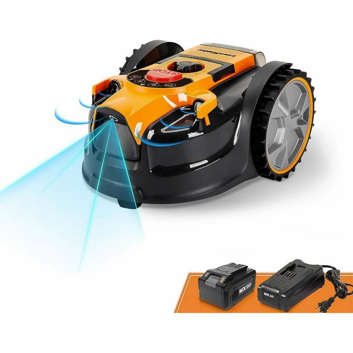 Lawnmaster VBRM16 OcuMow Mähroboter, kabellos, geräuscharm, Hindernisvermeidung