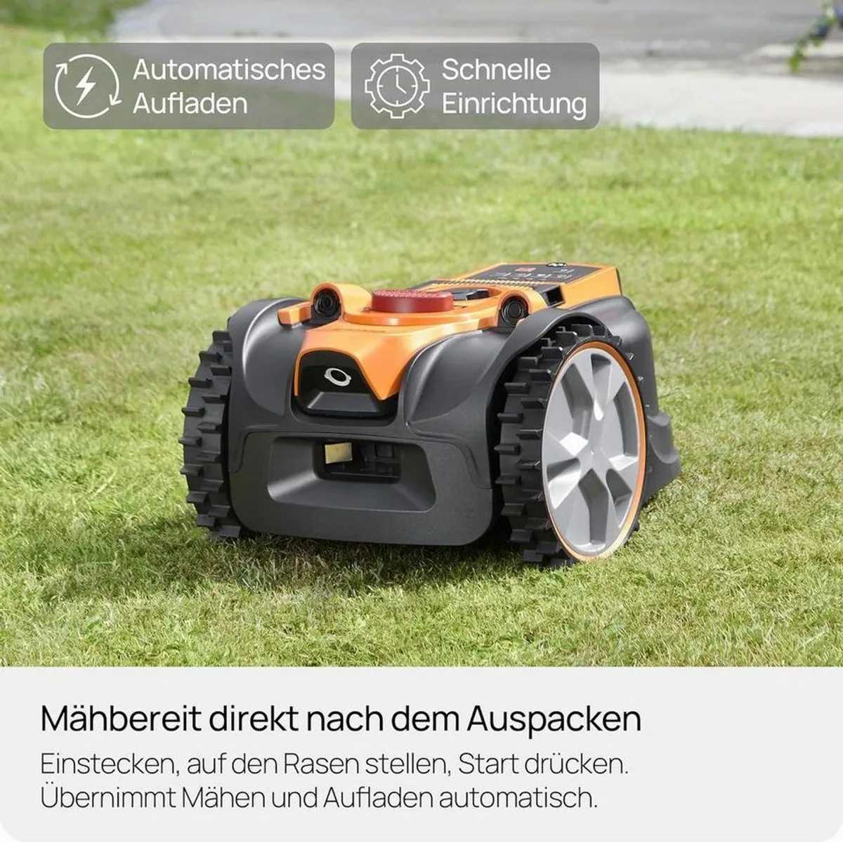 Lawnmaster OcuMow16 Rasenmähroboter, kabellos, intelligente Navigation, für Flächen bis 300 m² 2