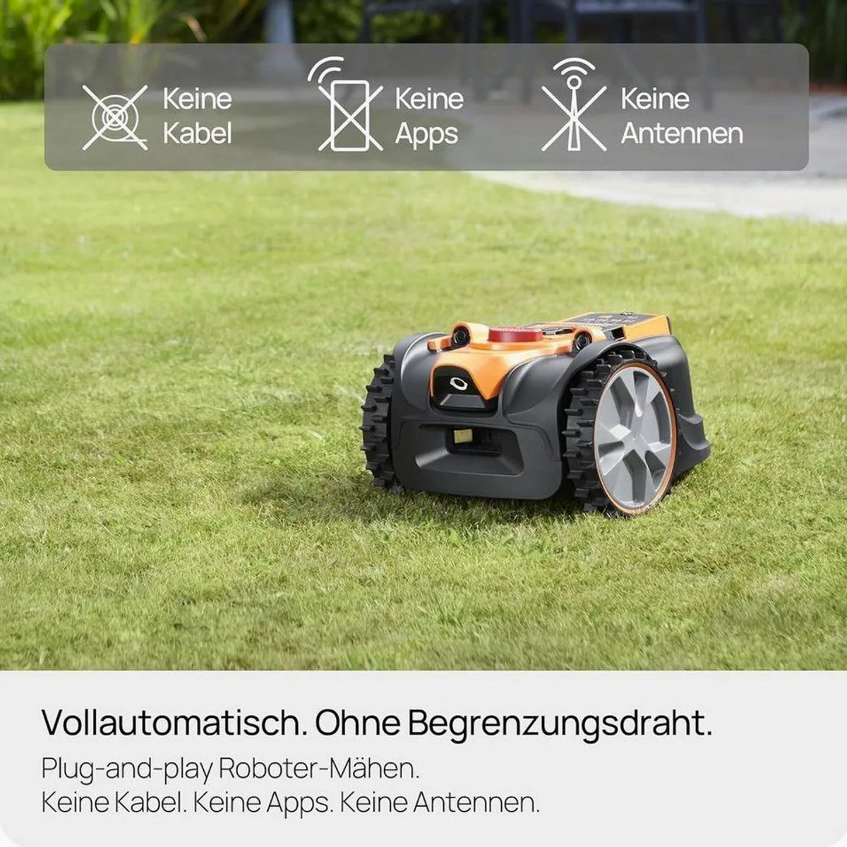 Lawnmaster OcuMow16 Rasenmähroboter, kabellos, intelligente Navigation, für Flächen bis 300 m² 3