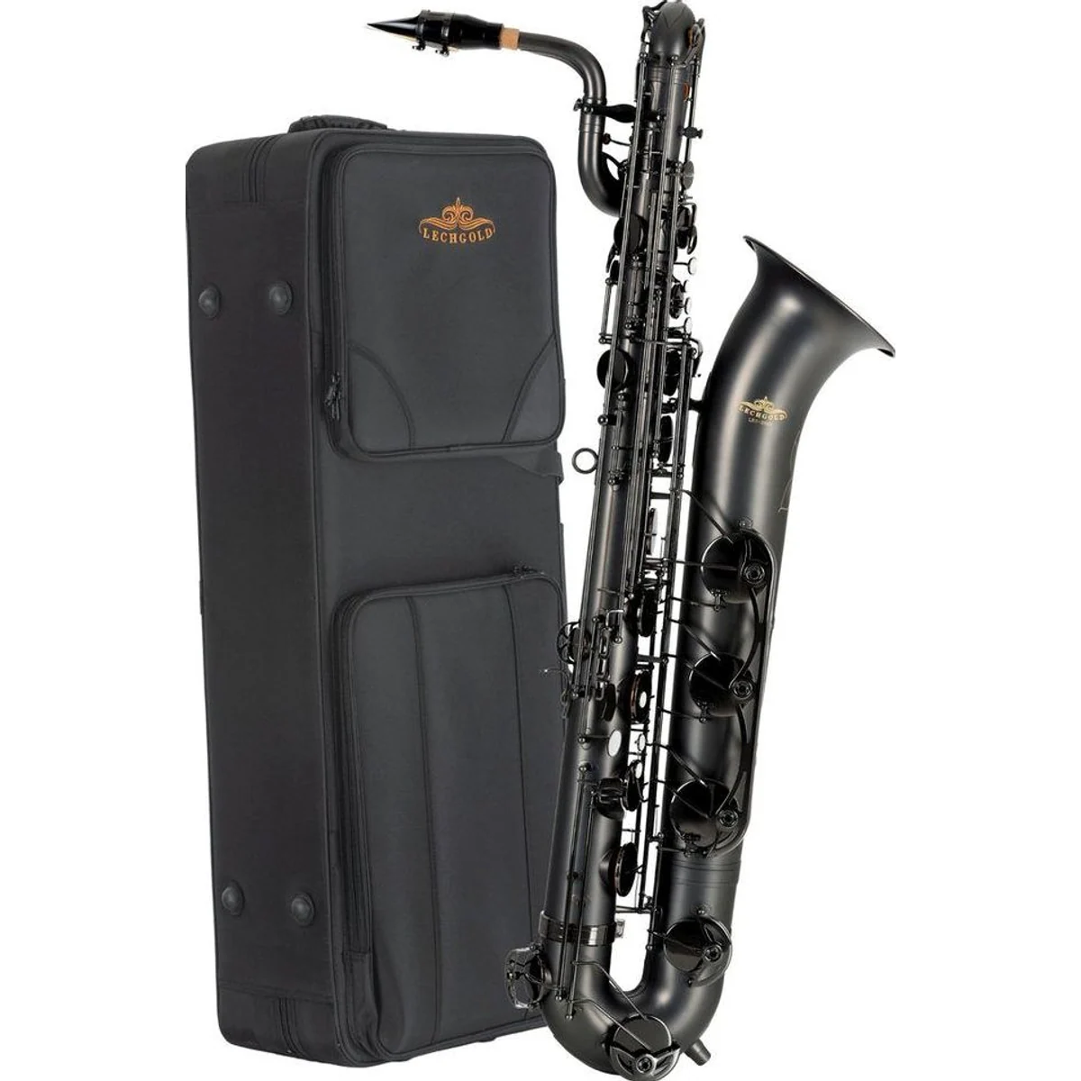 Lechgold LBS-25 Baritonsaxophon SET, edles Finish, Hoch Fis-Klappe, Tief A-Klappe