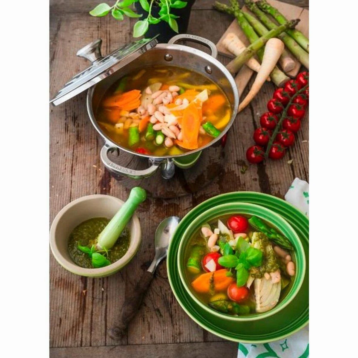 Le Creuset 4-tlg. Topf-Set, Edelstahl & Aluminium, gleichmäßige Wärmeverteilung 2