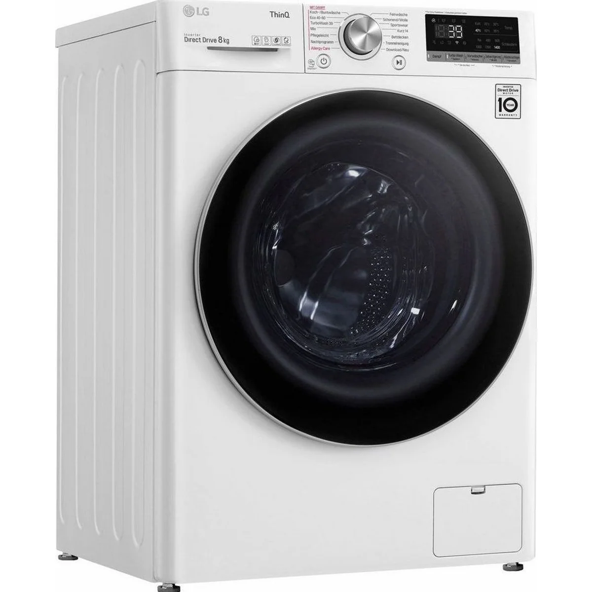LG F4WV708P1E Waschmaschine, 8 kg, 1400 U/min, TurboWash für blitzschnelles Waschen