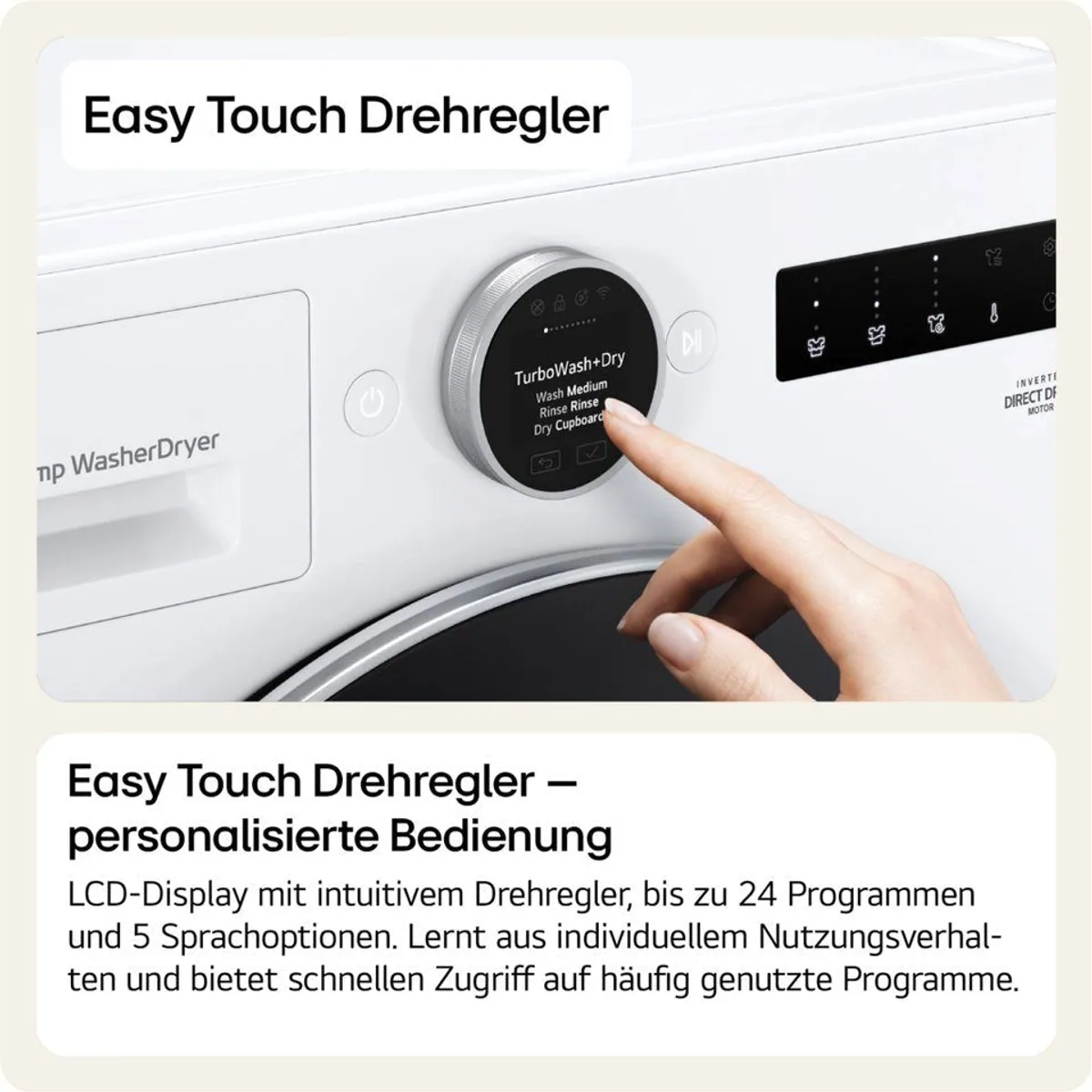 LG HPWD096C Waschtrockner, 9 kg Waschen, 6 kg Trocknen, Dual Inverter Wärmepumpe 2