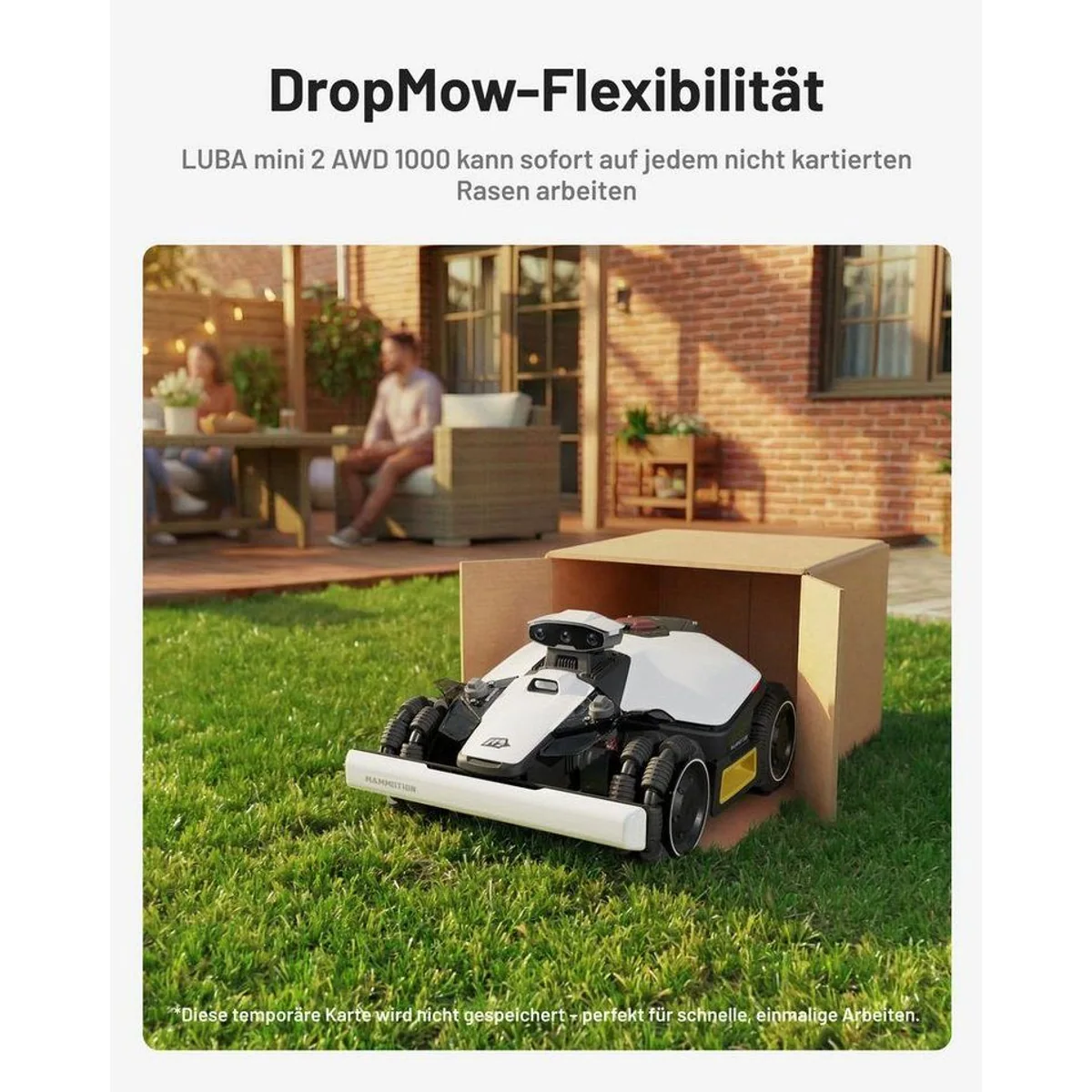 Mammotion LUBA Mini 2 AWD Mähroboter, Allradantrieb, KI-gestützte Kartierung, DropMow-Funktion 3