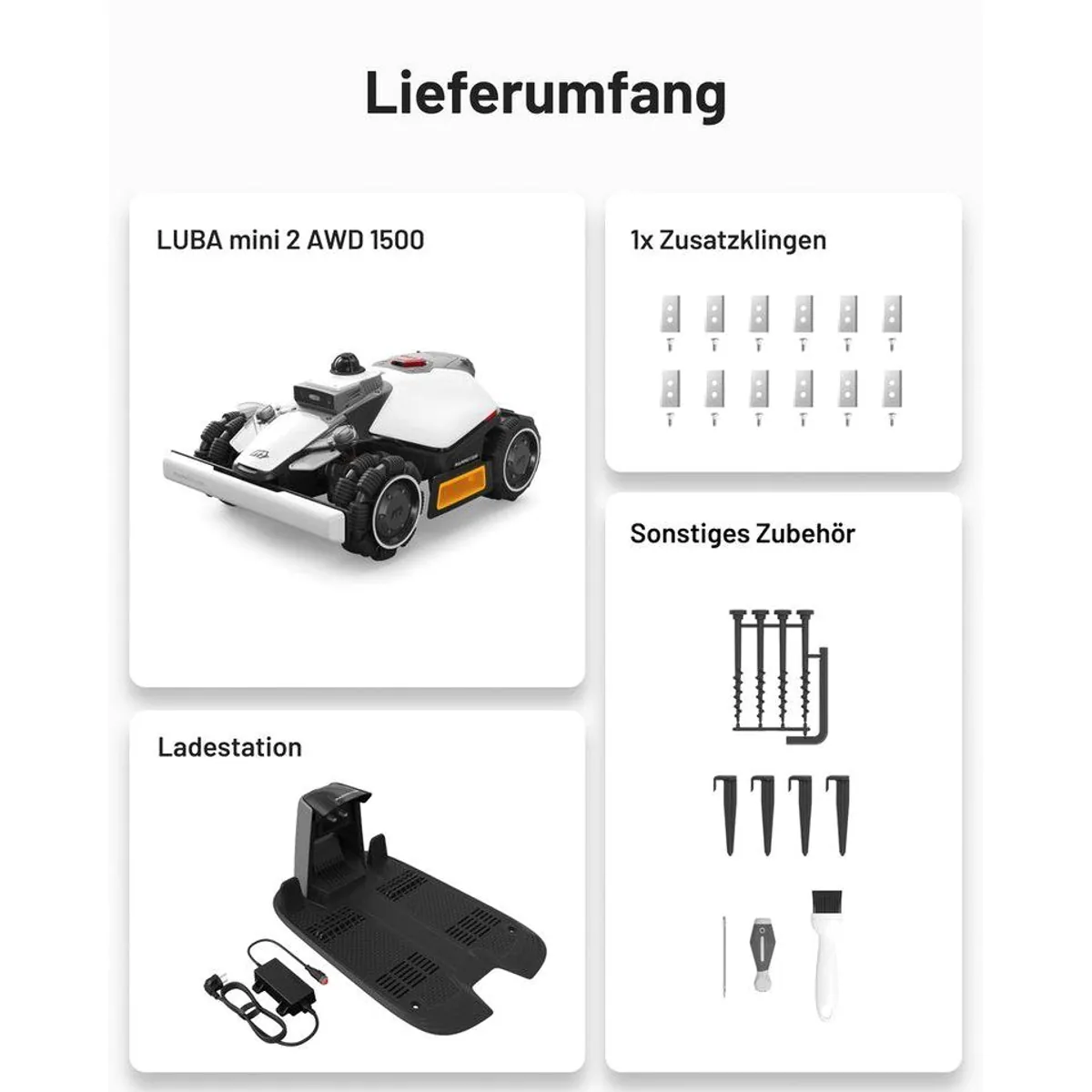 Mammotion LUBA Mini 2 AWD Mähroboter, 360° LiDAR, intelligente Kartierung, robustes Design 3