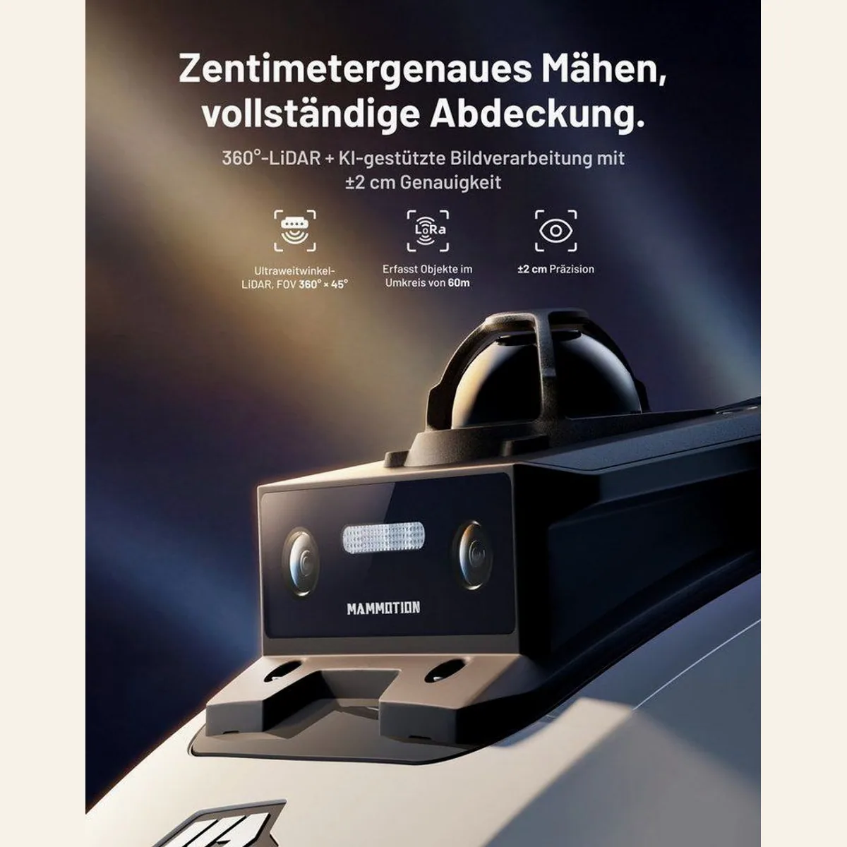 Mammotion YUKA Mini 2 Rasenmähroboter, 360° LiDAR, KI Vision-Navigation, drop mow-Modus 2