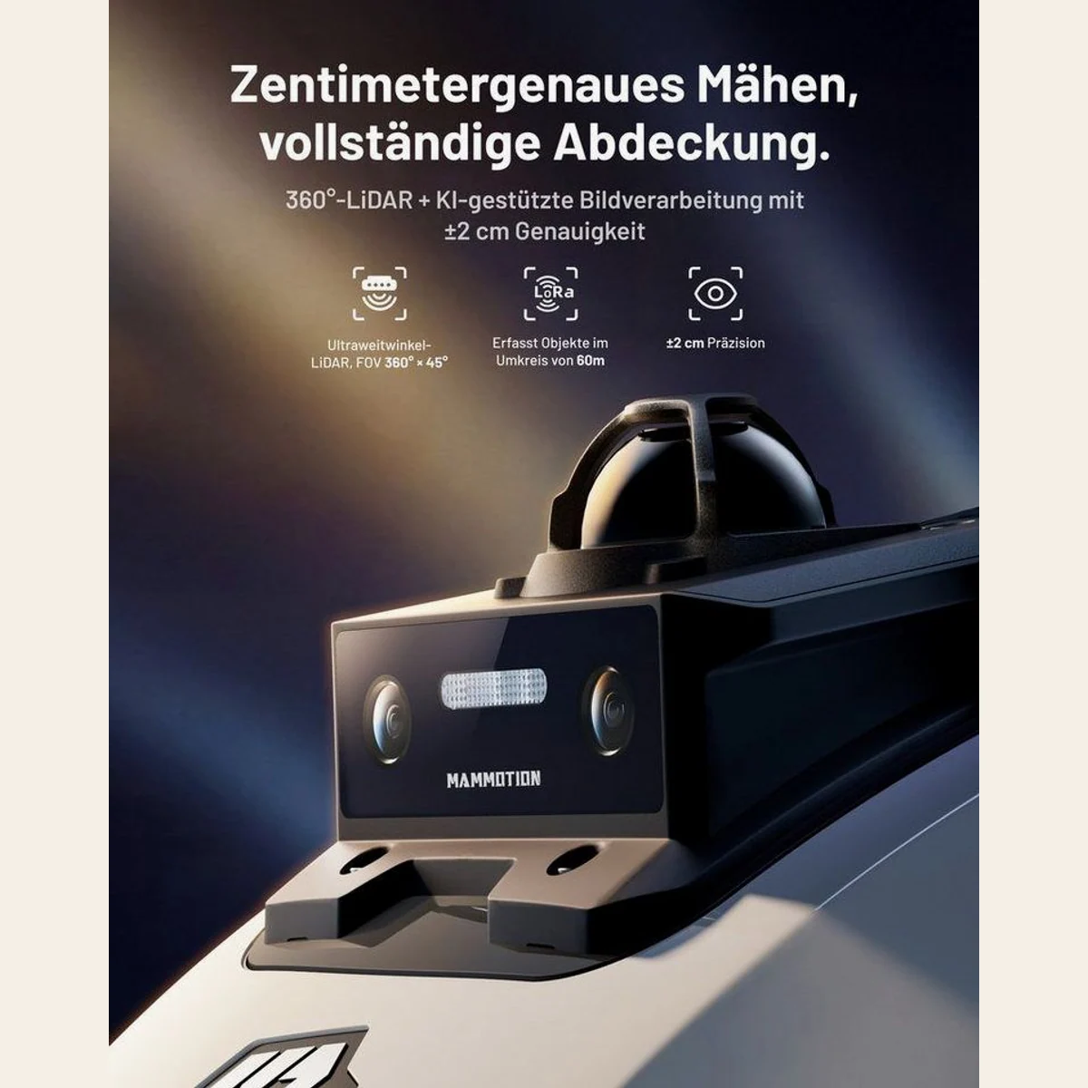Mammotion YUKA Mini 2 Mähroboter, 360° LiDAR, KI Navigation, bis 1000 m² Rasenfläche 2