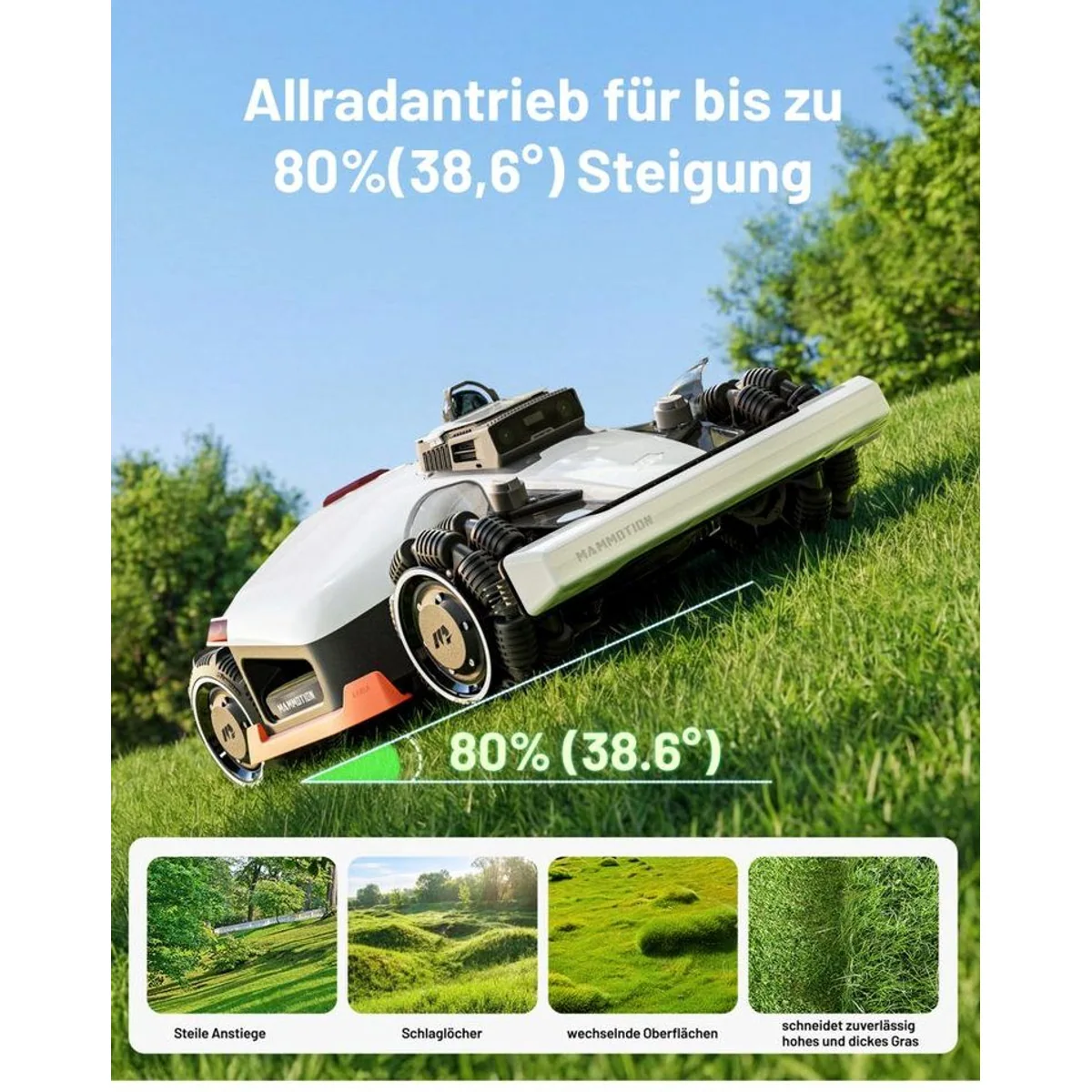 Mammotion LUBA 3 AWD Mähroboter, 360° LiDAR, Allradantrieb, Auto-Kartierung 2