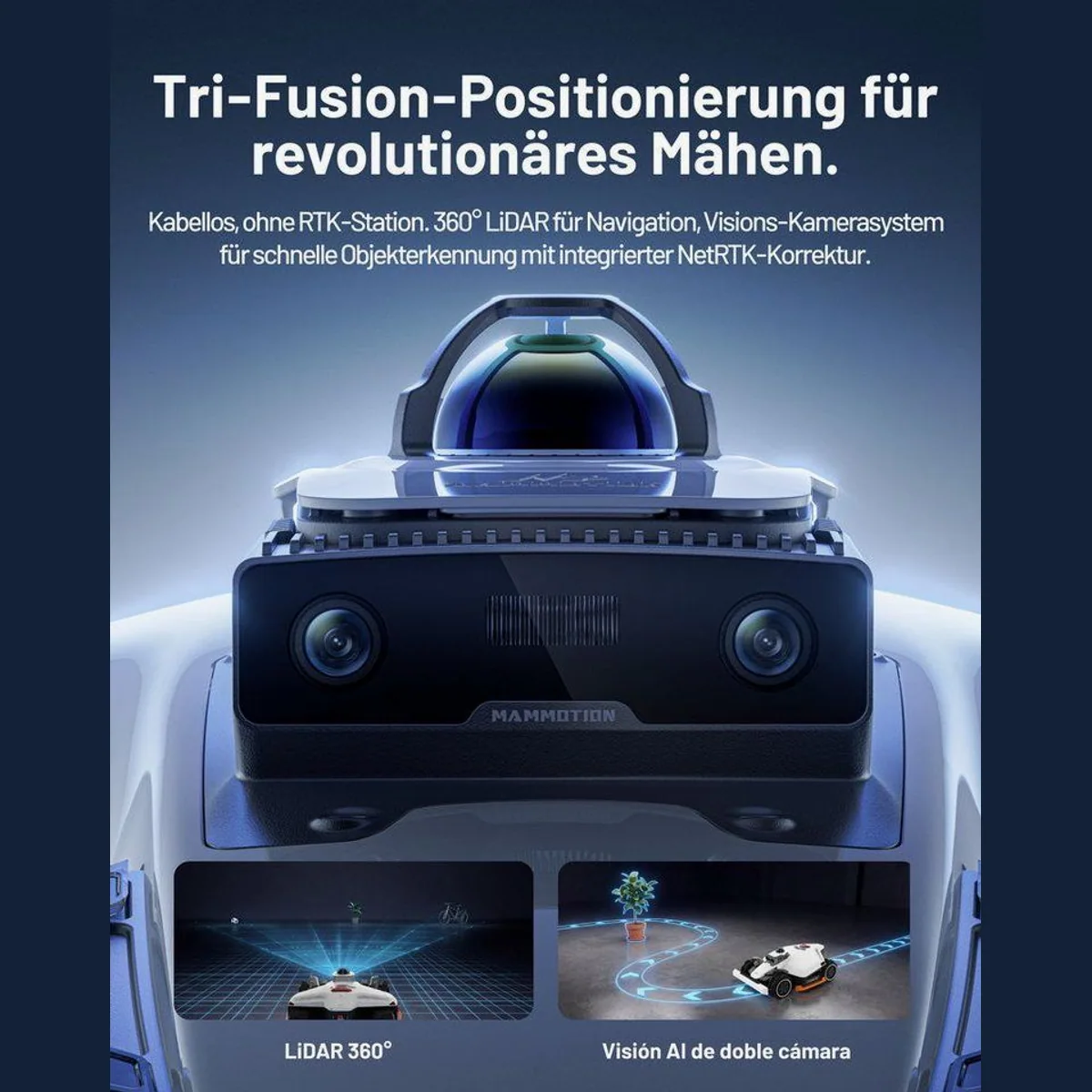 Mammotion LUBA 3 AWD Mähroboter, 360° LiDAR, Allradantrieb, Auto-Kartierung 3