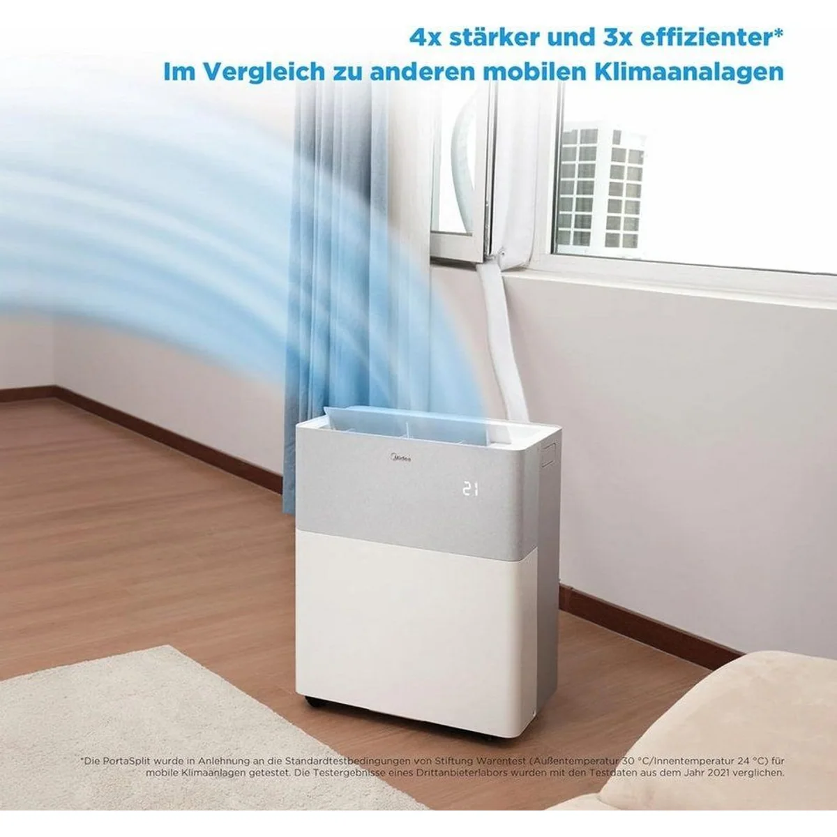 Midea PortaSplit Mobiles Split-Klimagerät, 12.000 BTU Kühlung & Heizung, Fernbedienung 2
