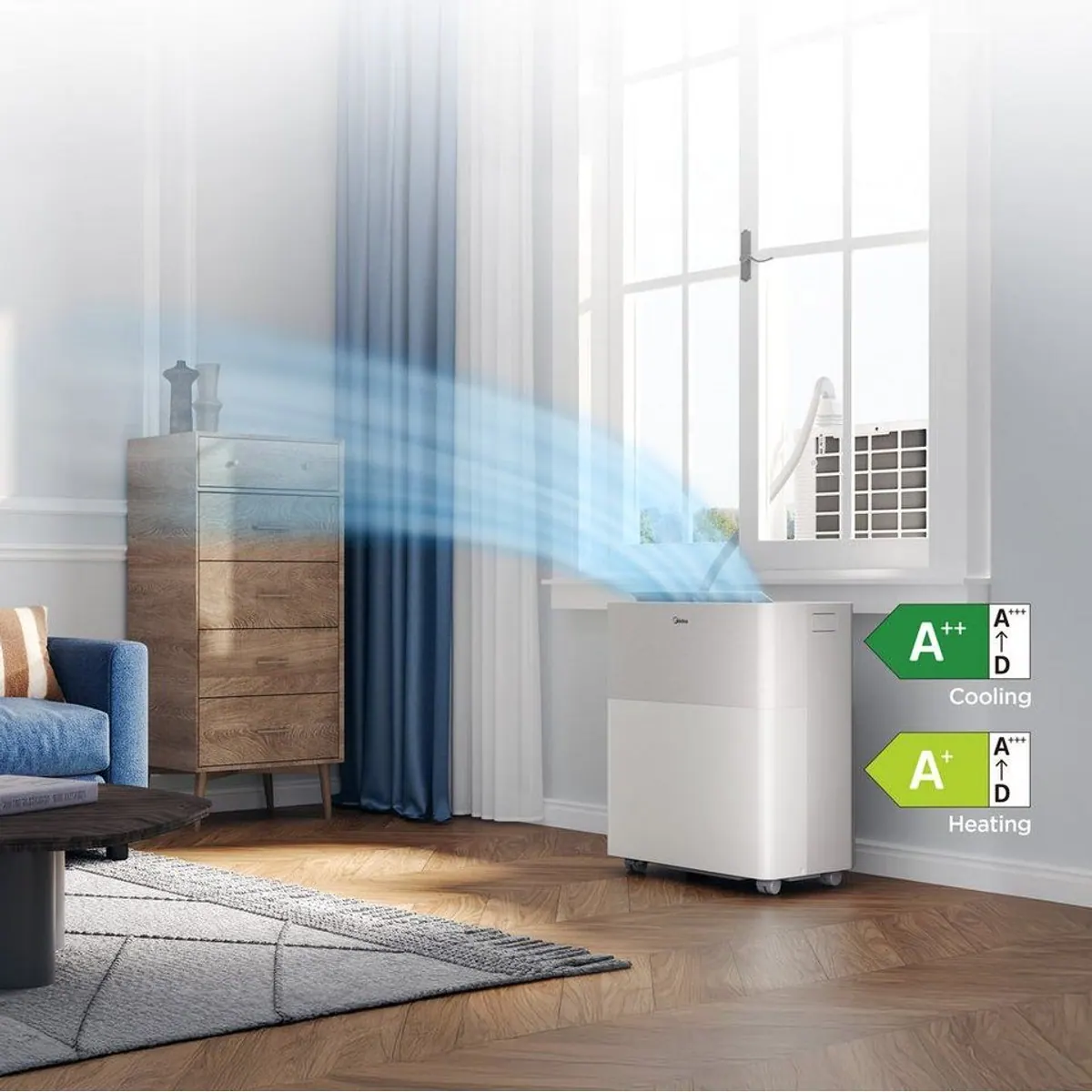 Midea PortaSplit-E Split-Klimagerät, 4-in-1 Funktionalität — Kühlen, Heizen, Entfeuchten, Ventilieren 3