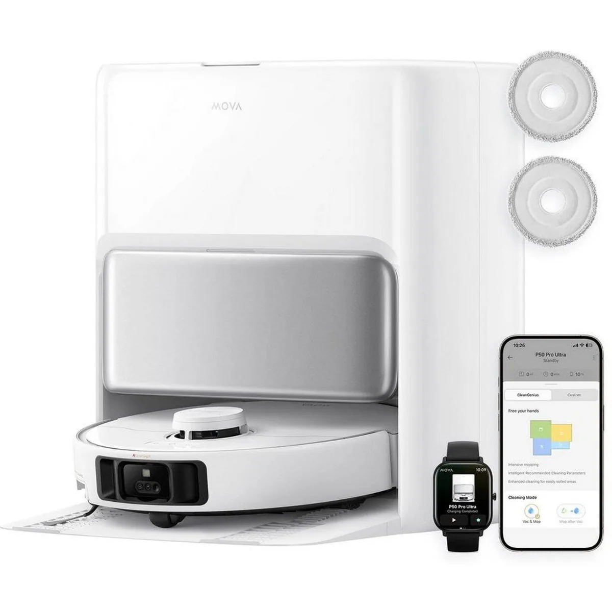 Mova P50 Pro Ultra Saugroboter, 700 W, vollautomatische Basisstation — leistungsstark, hygienisch, intelligent