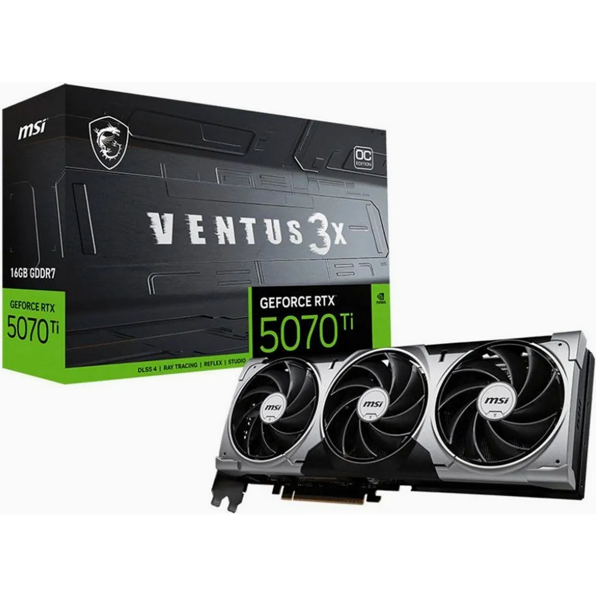 MSI GeForce RTX 5070 Ti 16G VENTUS 3X OC, leistungsstarke Grafik, optimierte Kühlung, schlankes Design