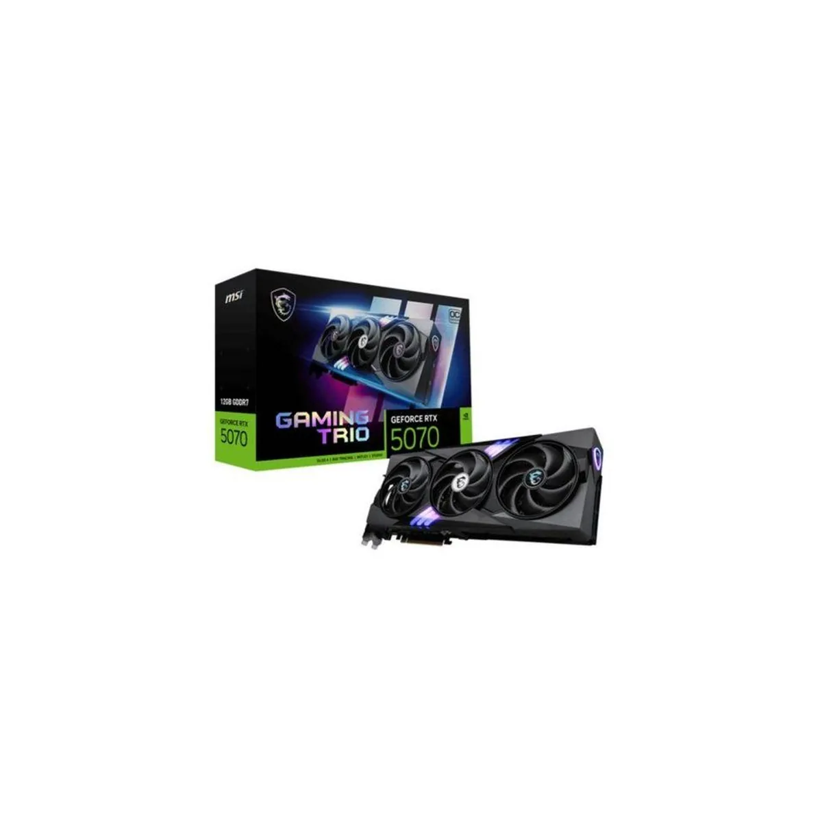 MSI GeForce RTX 5070 12G GAMING TRIO OC, Hochleistungs-Grafikkarte mit Raytracing, 12 GB GDDR6X-Speicher