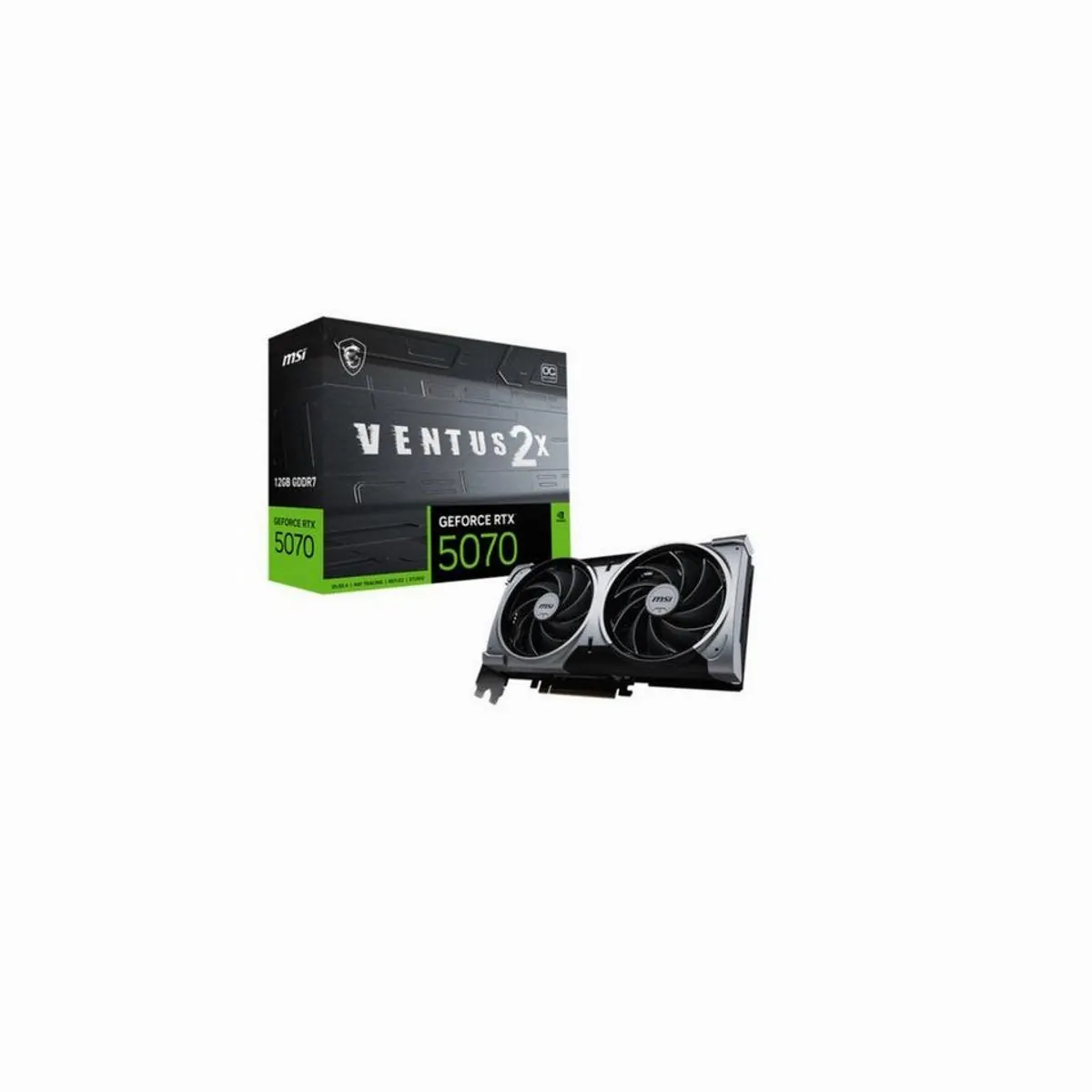 MSI GeForce RTX 5070 12G VENTUS 2X OC Grafikkarte, kraftvolle Leistung, modernes Kühlsystem, 12 GB GDDR6-Speicher