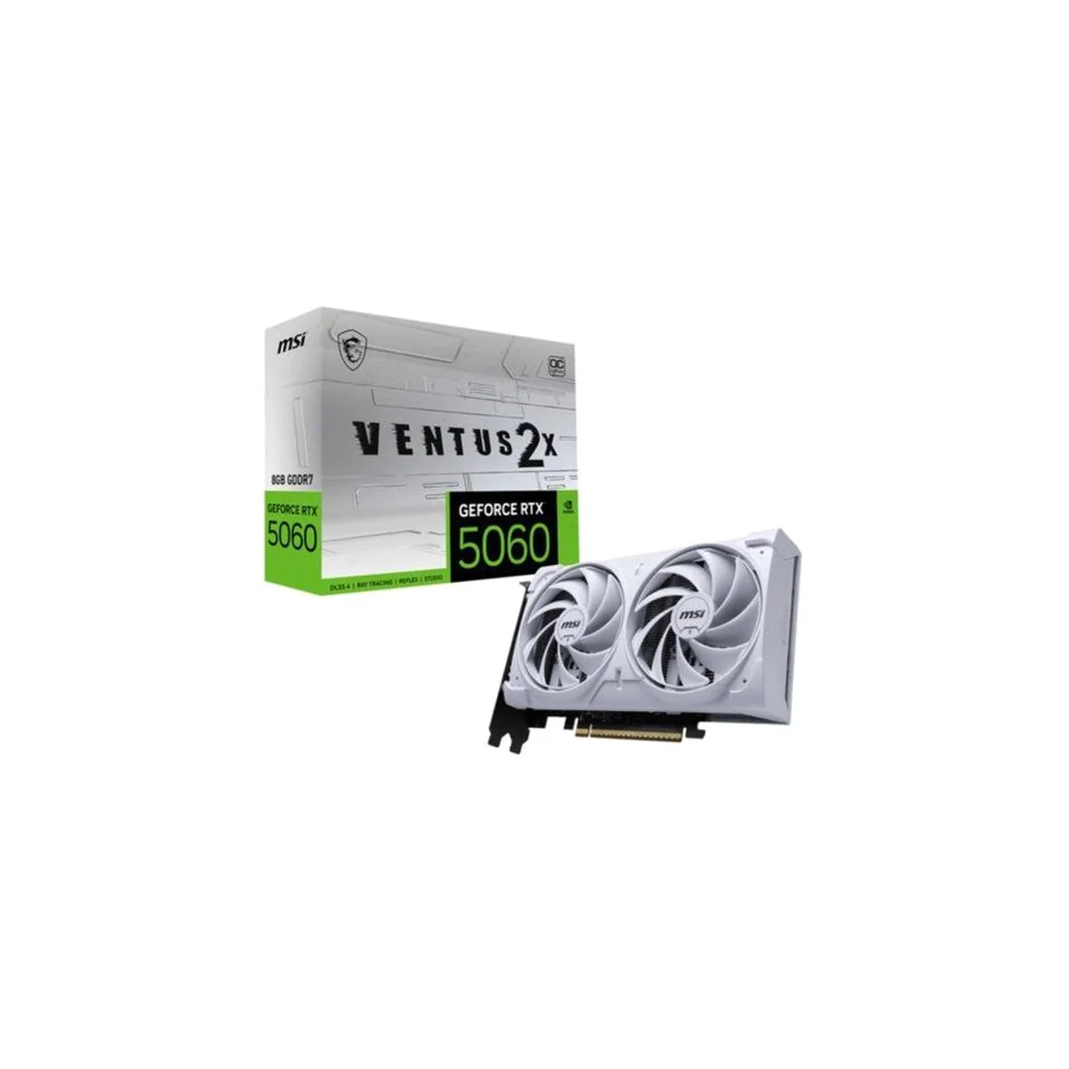 MSI GeForce RTX 5060 8G VENTUS 2X OC WHITE Grafikkarte, leistungsstark, effizient, anpassbar