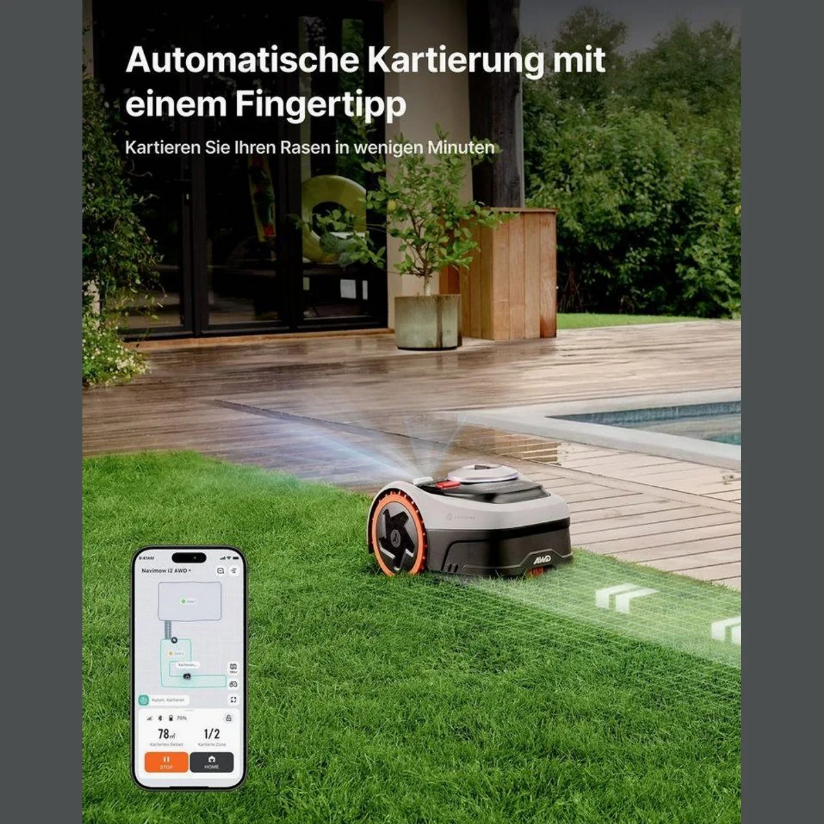 NAVIMOW i205 AWD Mähroboter, Allradantrieb, Automatisches Kartieren, bis 500 m² 3