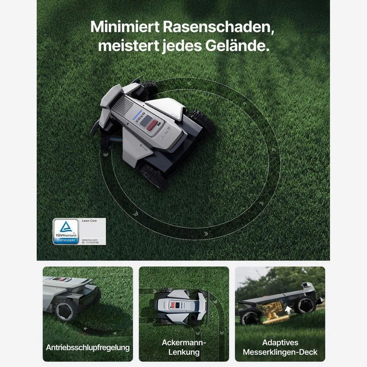 NAVIMOW X420 Mähroboter, All-Terrain, Zero-Turn AWD, bis 2000 m² Rasenfläche 2