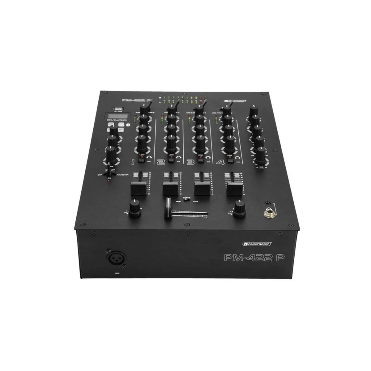 Omnitronic PM-422P DJ-Mixer, 4-Kanal mit Bluetooth und MP3-Player 2