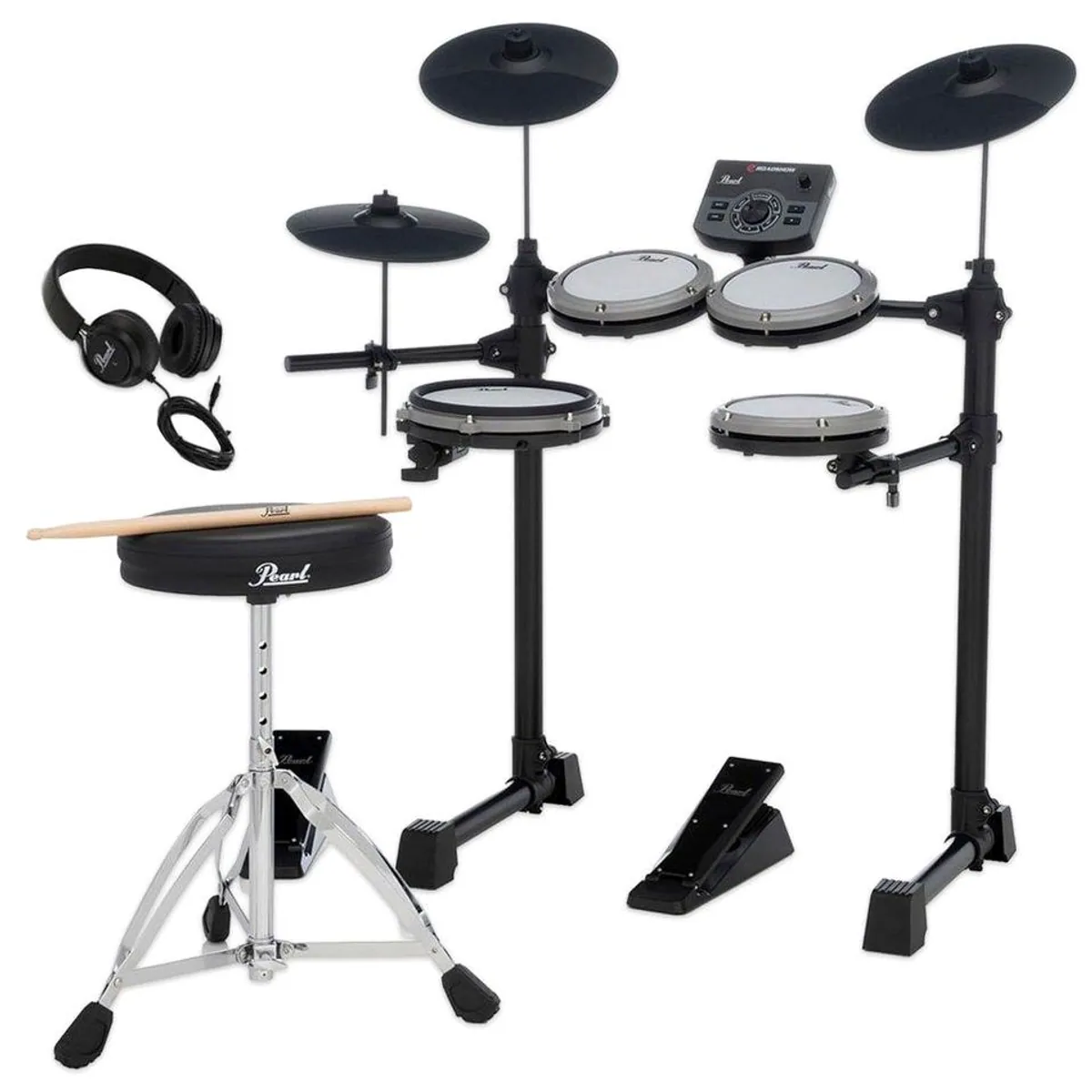 Pearl eRoadshow ERS-1000 E-Drum Set, ideal für Einsteiger, kompaktes Design, realistische Spieloberfläche