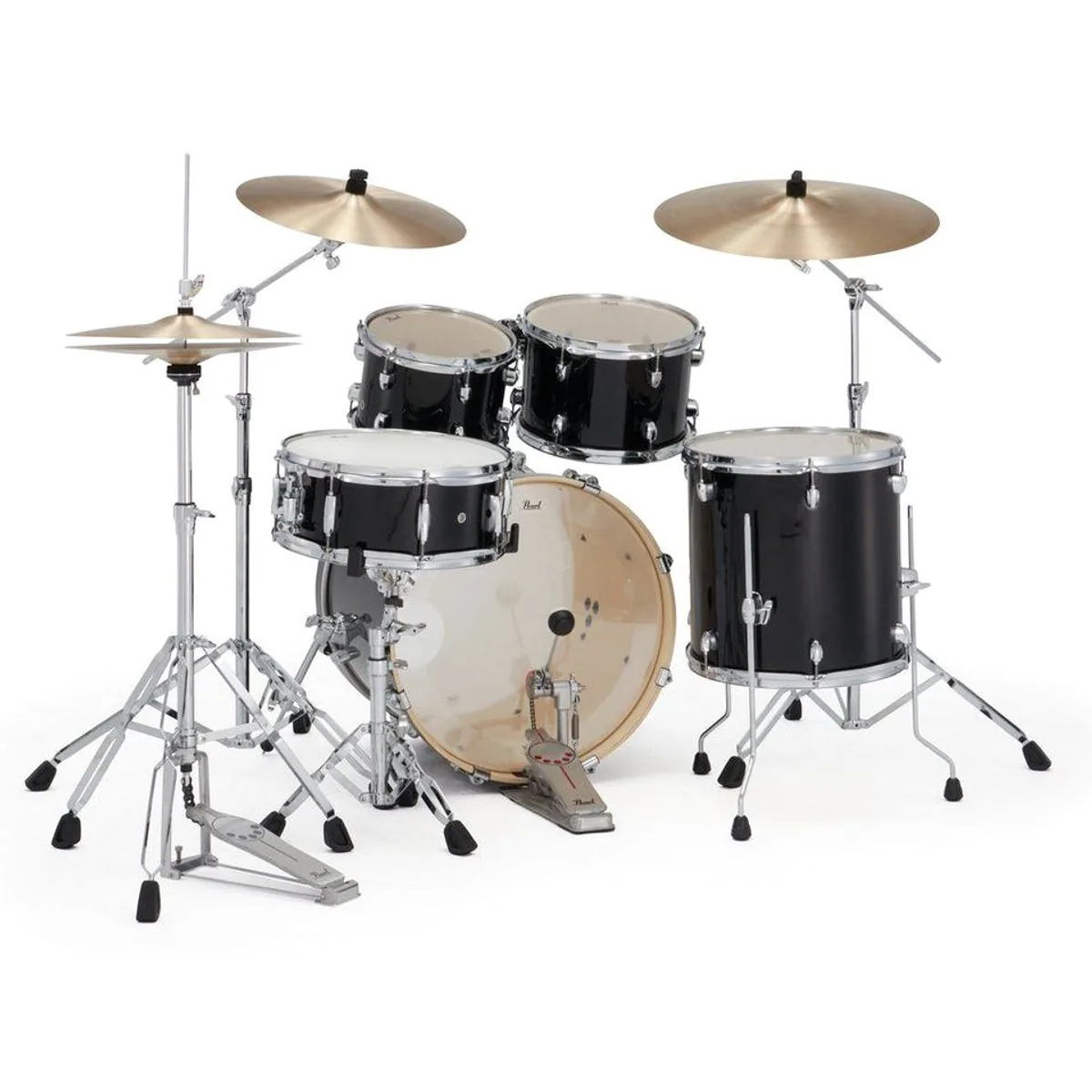 Pearl Export EXX705NBR-C31 Schlagzeugset, edles Jet Black Finish, inklusive Hocker und Becken 2