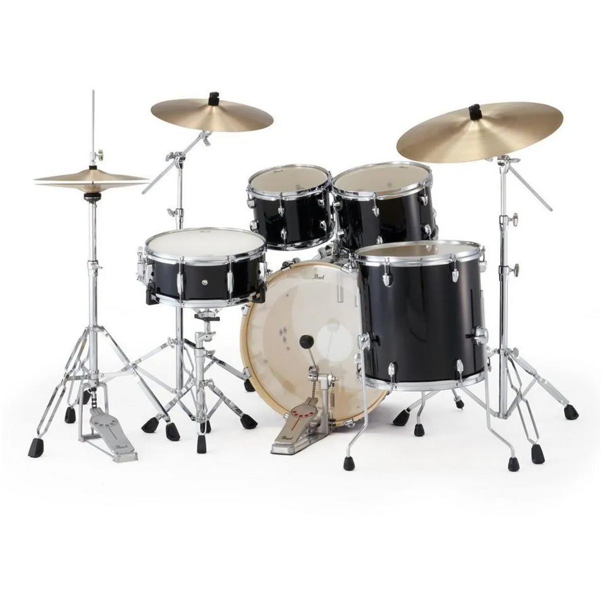 Pearl Export EXX705NBR-C31 Schlagzeugset, edles Jet Black Finish, inklusive Hocker und Becken 3