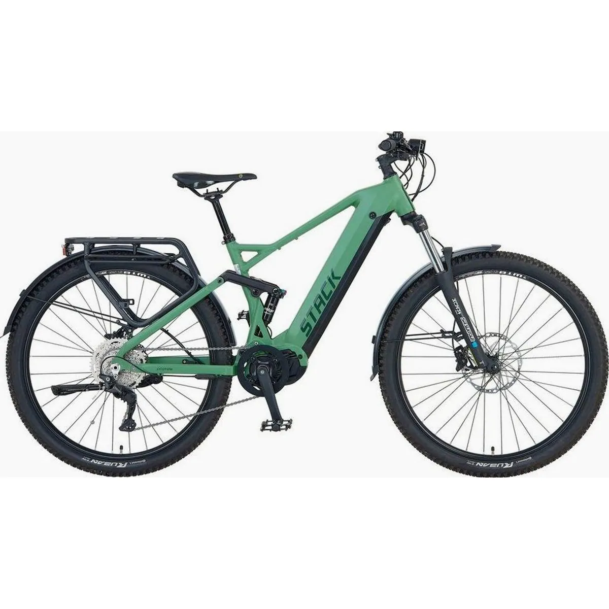 Prophete Stack 5.0 E-Bike, Mittelmotor, 720 Wh, Kettenschaltung — 29“ Bereifung, Hydraulische Scheibenbremsen, LED-Beleuchtung