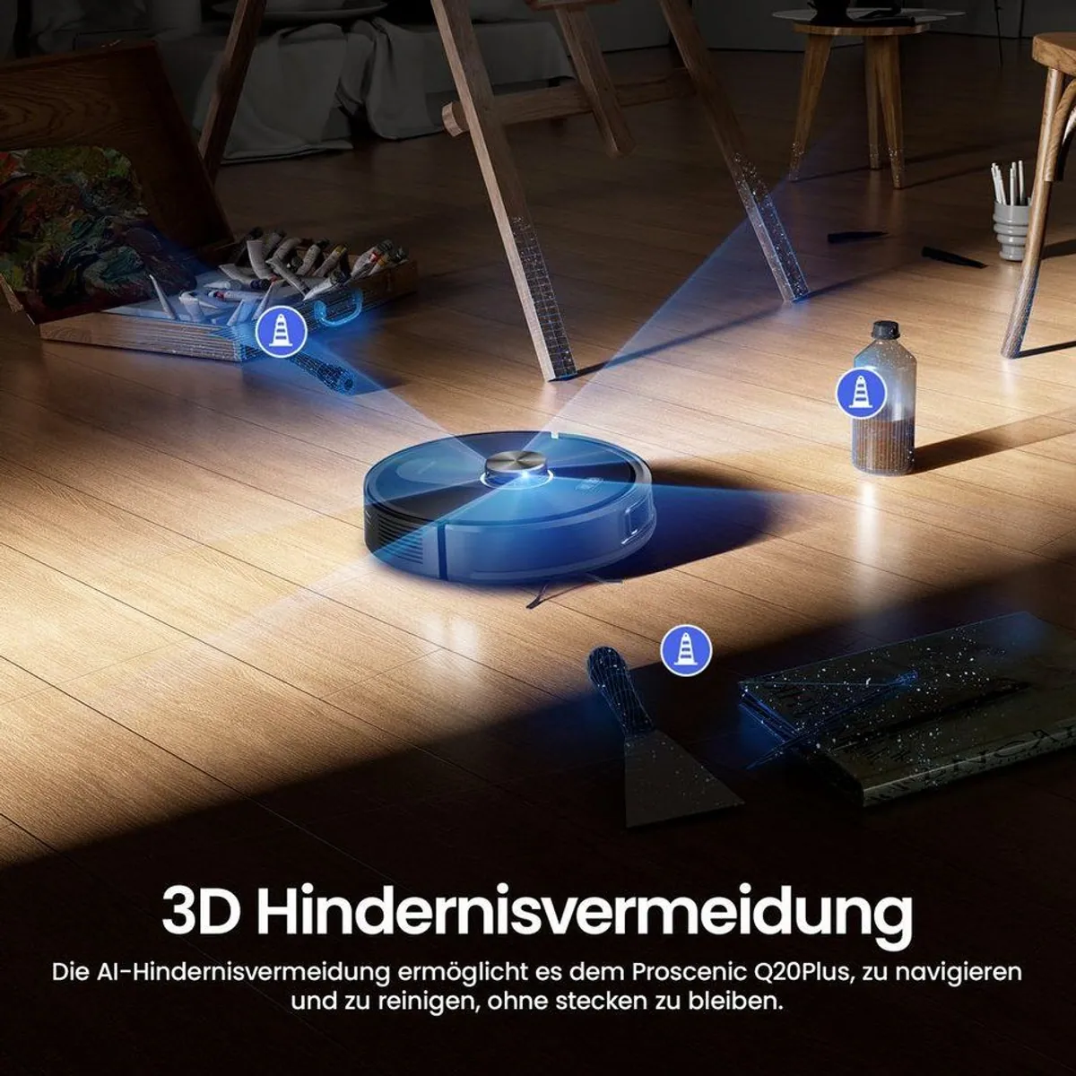 Proscenic Q20 Plus Saugroboter, 4-in-1 Reinigung, Dual-Laser LiDAR, beutellos 3