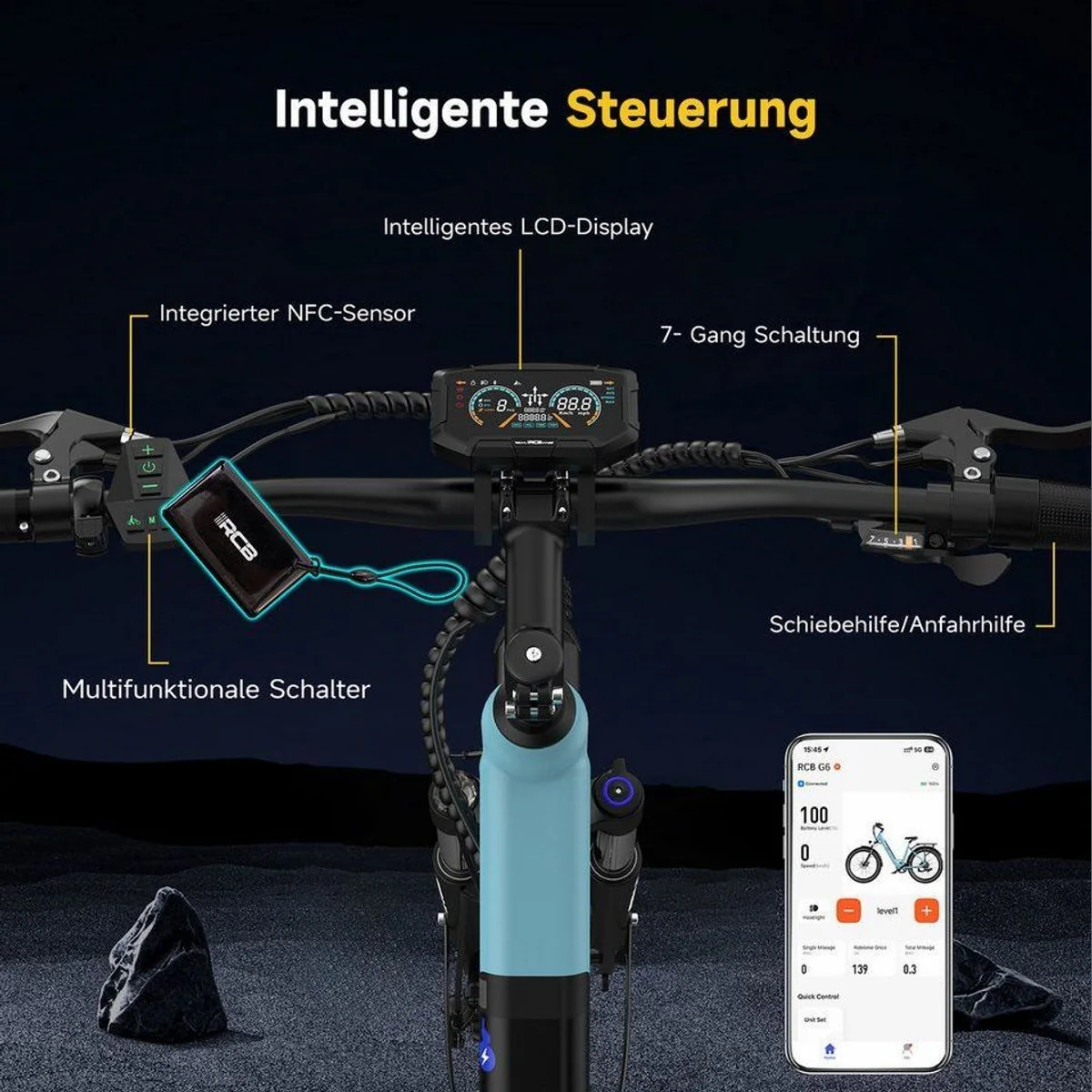 RCB E-Bike Pedelec G6, kraftvoller Motor, smarte Konnektivität, ergonomisches Design 3