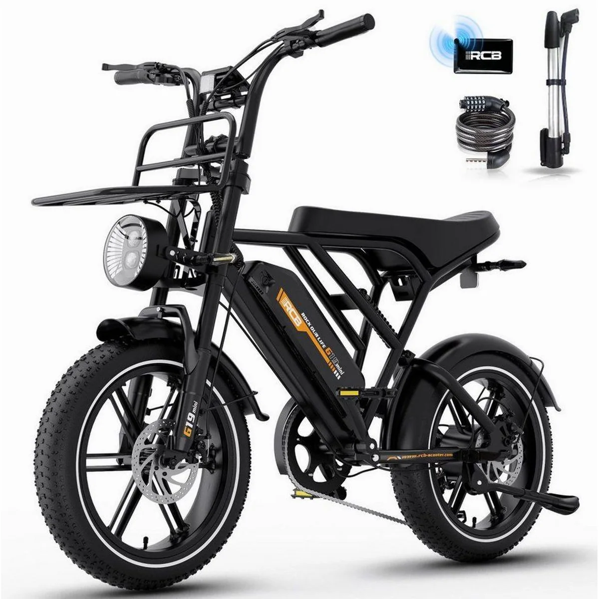 RCB E-Bike Pedelec G19 mini, kompakt, leistungsstark, komfortabel — 70-100 km Reichweite, 36V 13Ah, 7-Gang