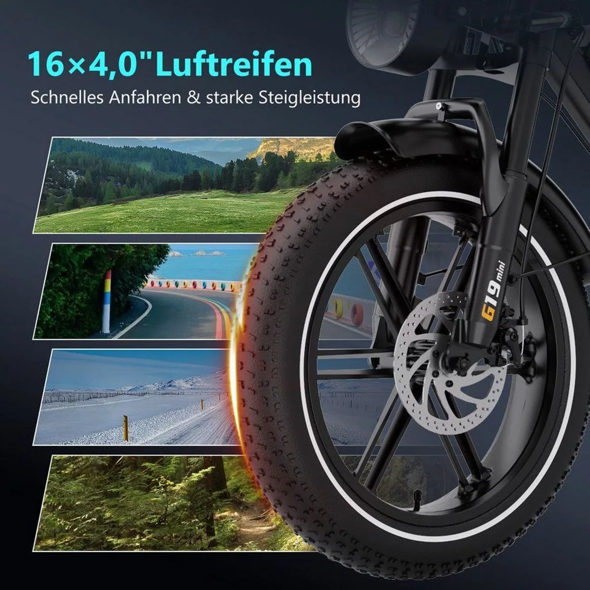 RCB E-Bike Pedelec G19 mini, kompakt, leistungsstark, komfortabel — 70-100 km Reichweite, 36V 13Ah, 7-Gang 2