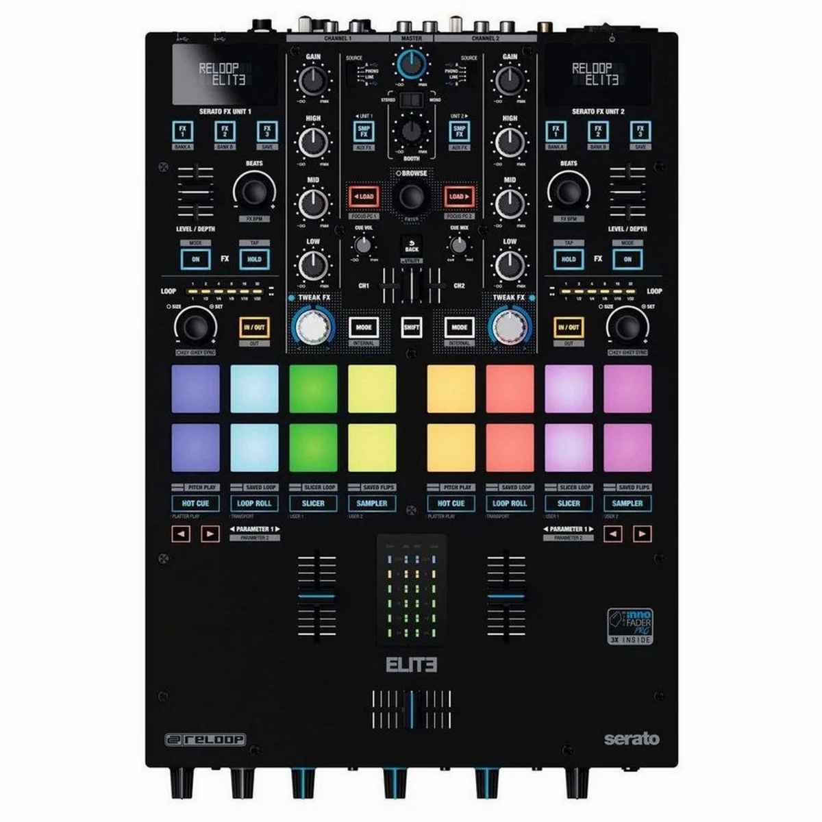 Reloop ELITE DJ Controller, professionelle DVS-Funktionalität, robuste Bauweise
