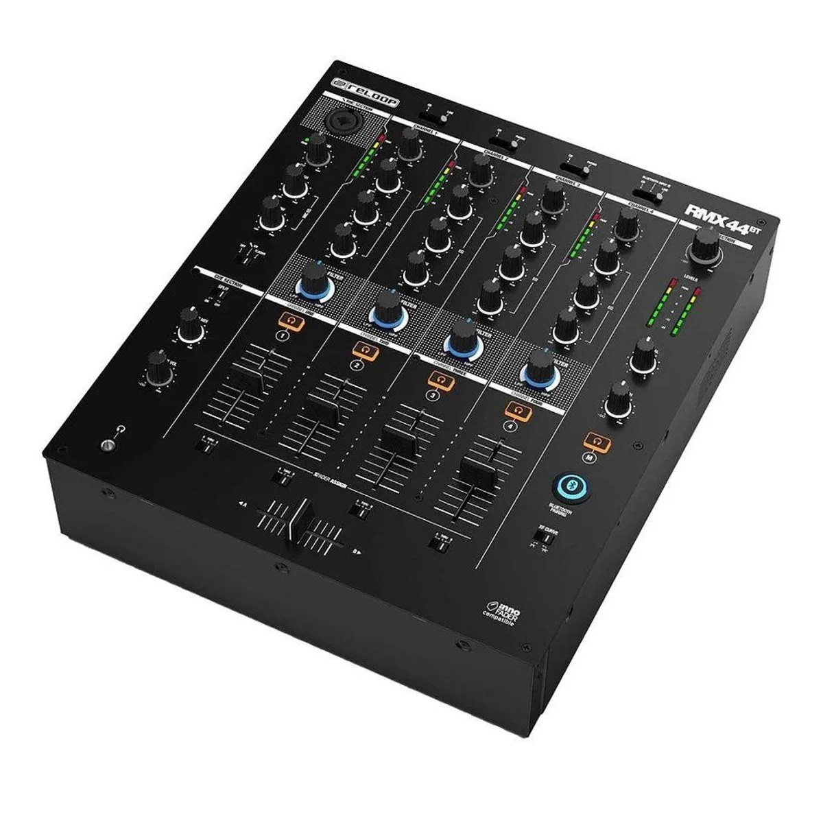 Reloop RMX-44 BT DJ Controller, 4-Kanal Mixer, Bluetooth-Konnektivität, professionelle Anschlüsse 2